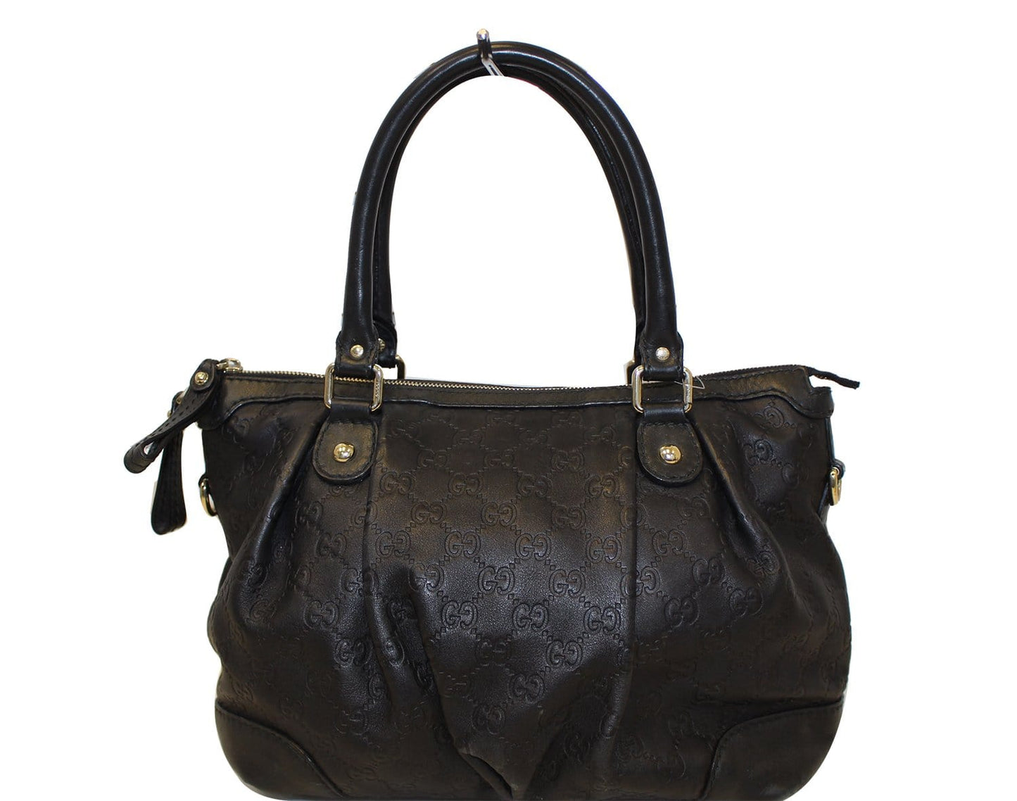 GUCCI Sukey Guccissima Top Handle Black Satchel Bag