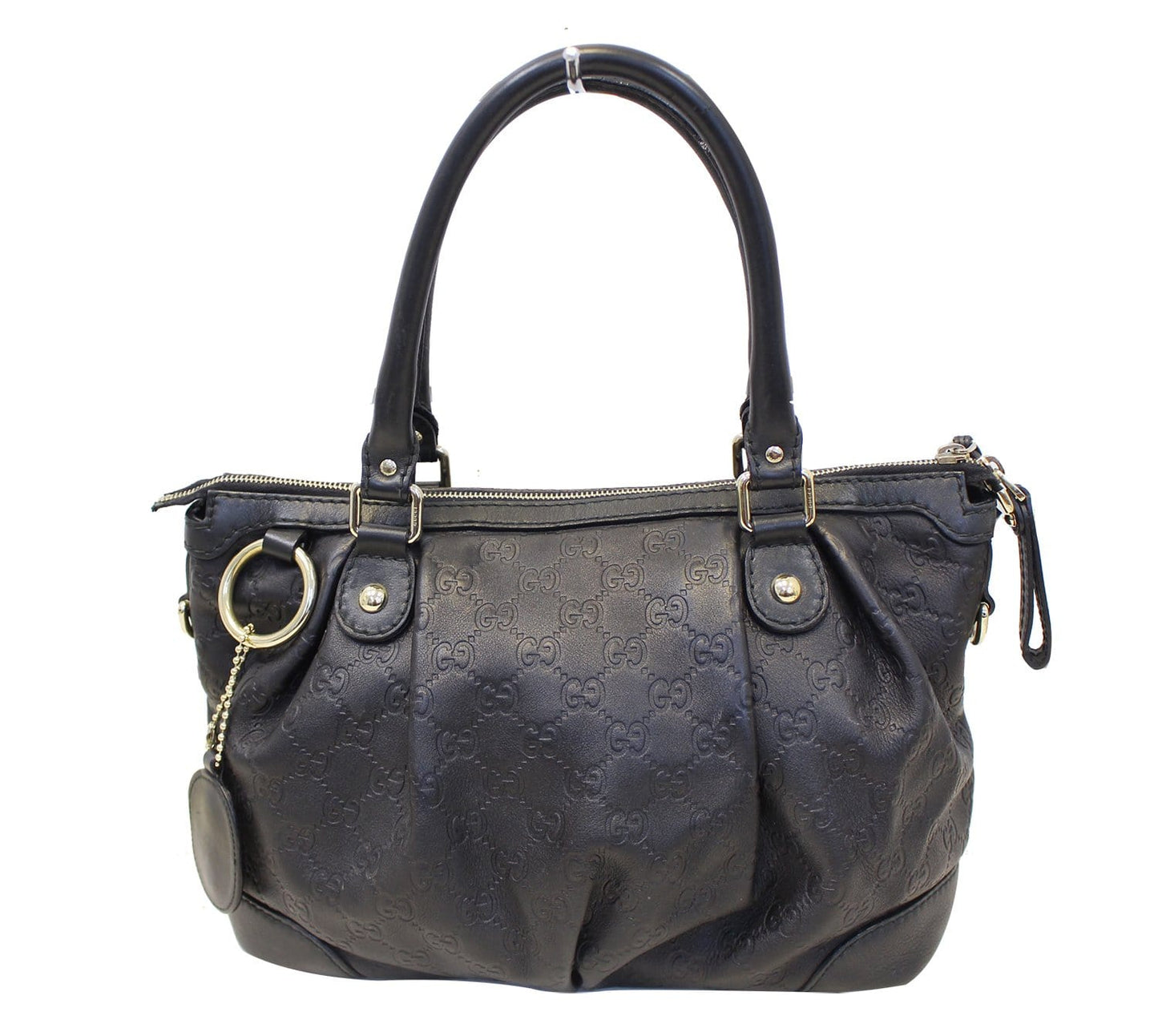 GUCCI Sukey Guccissima Top Handle Black Satchel Bag