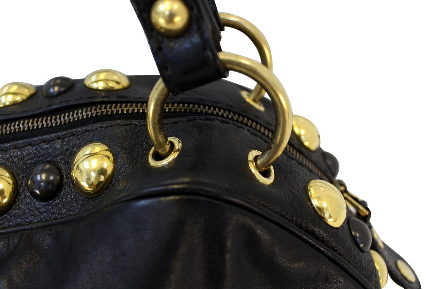GUCCI Guccissima Black Medium Babouska Dome Shoulder Handbag