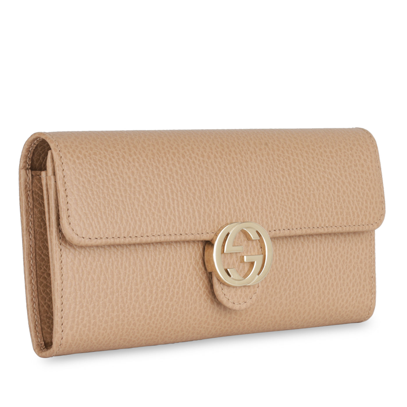 Gucci Interlocking GG Long Wallet - Beige