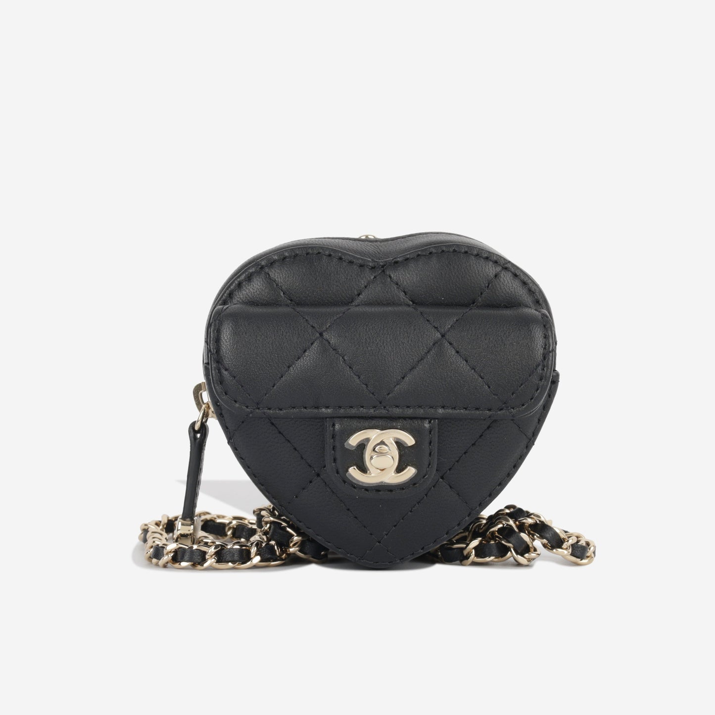 Chanel Heart Necklace - Black