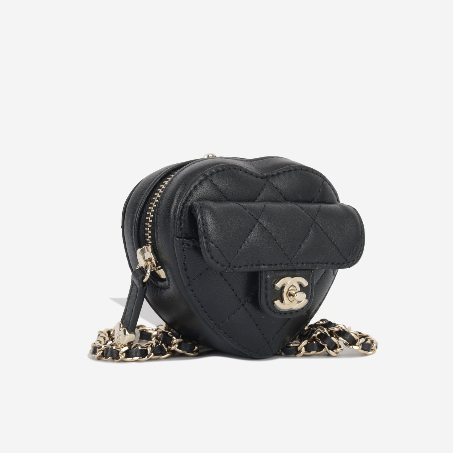 Chanel Heart Necklace - Black