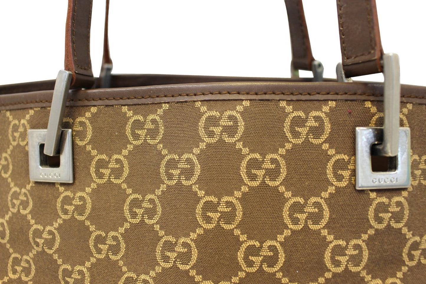 GUCCI Beige/Brown Monogram Canvas Tote Bag