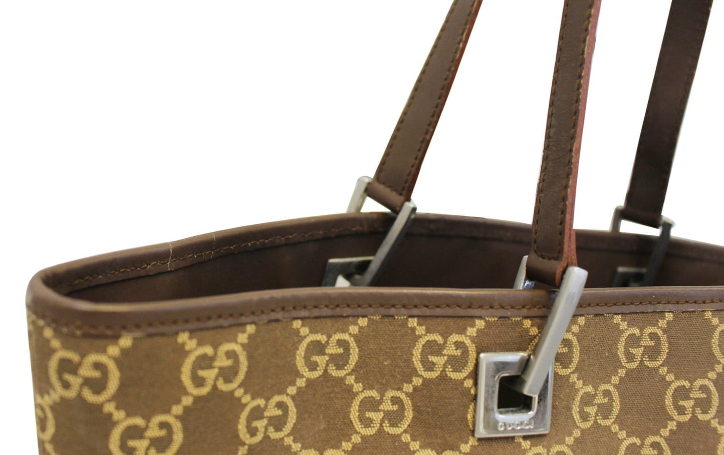 GUCCI Beige/Brown Monogram Canvas Tote Bag