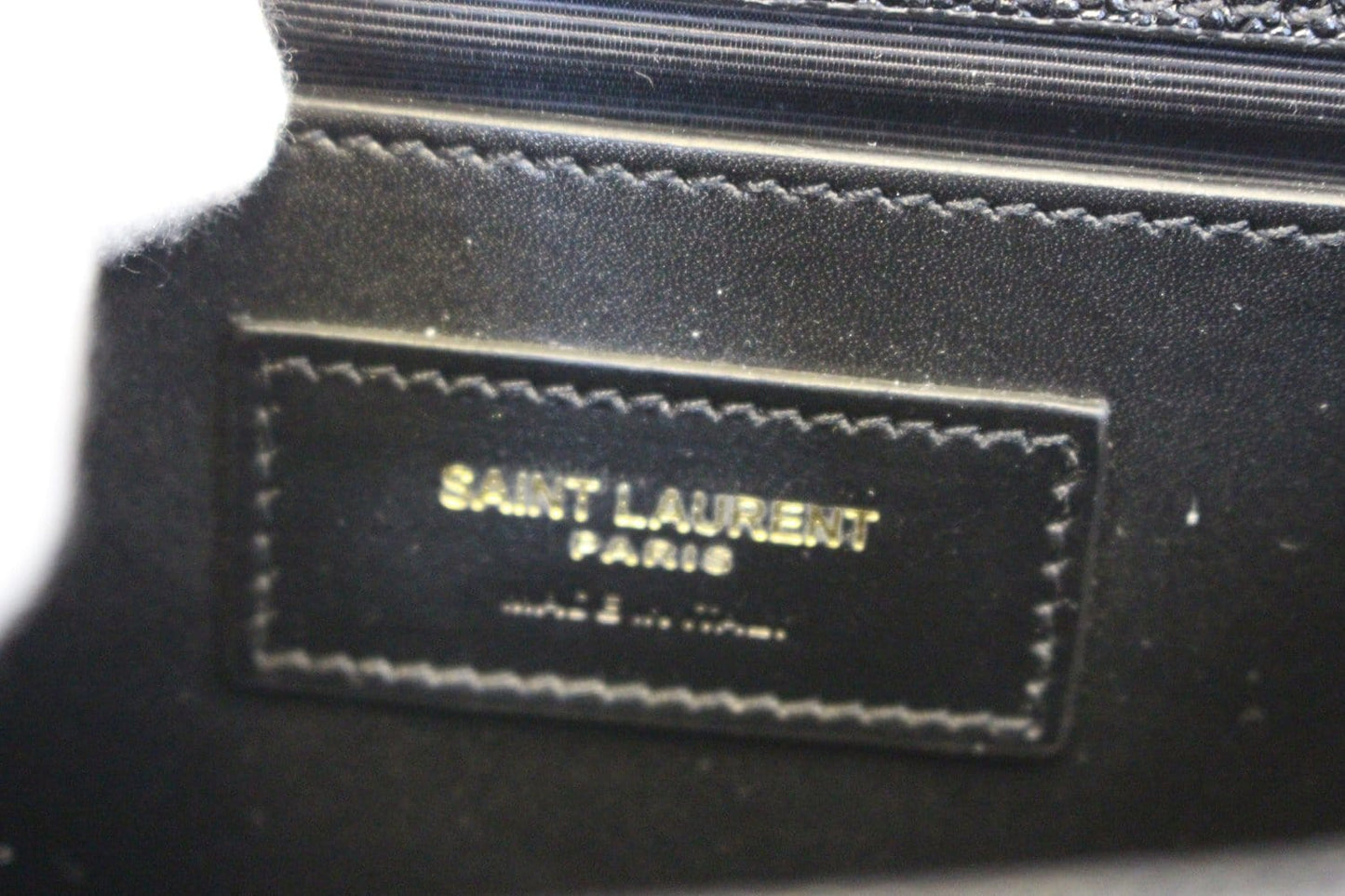 YVES SAINT LAURENT Kate Black Leather Gold Chain Clutch Crossbody Bag