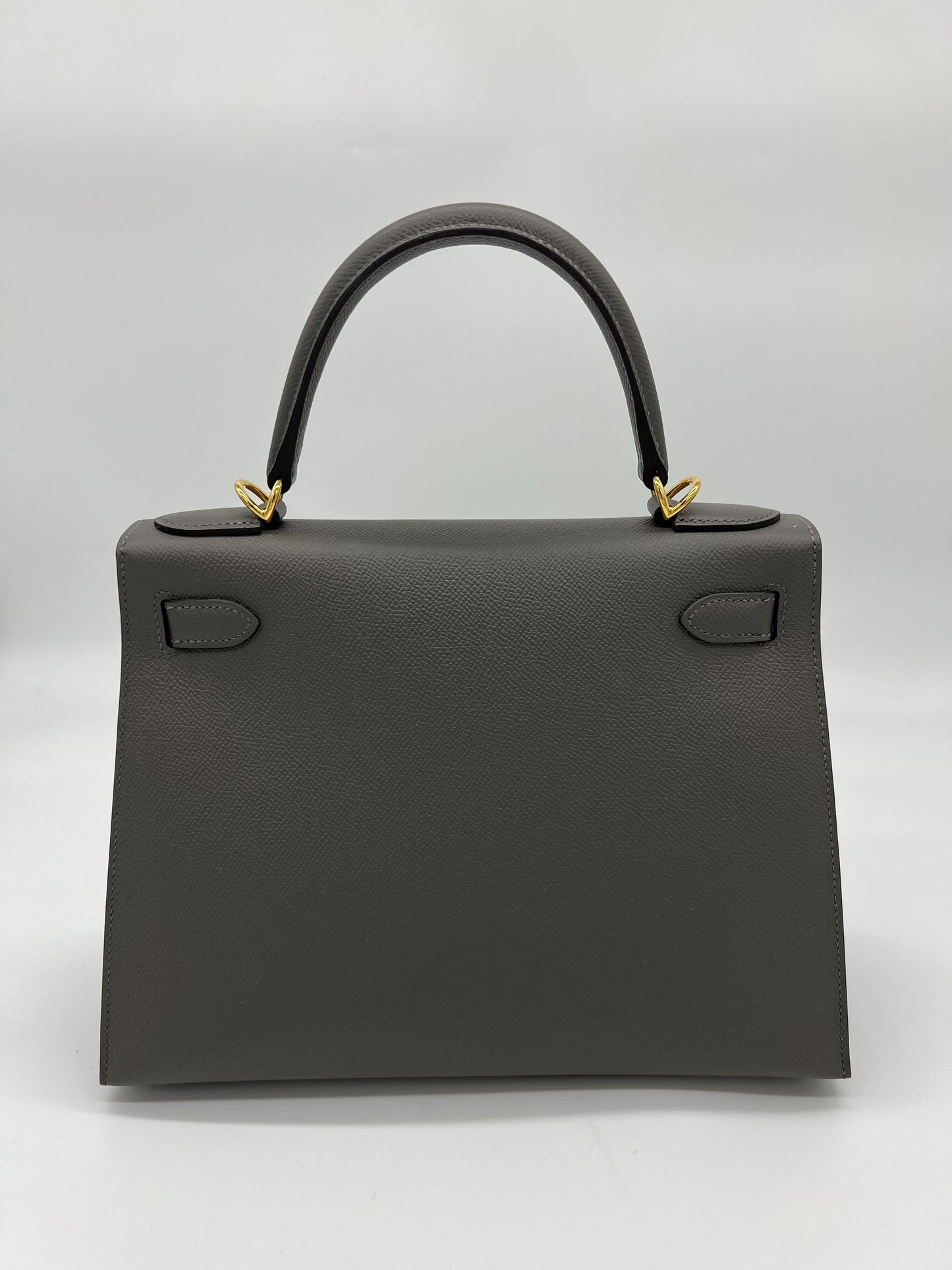 Hermes Kelly 28 Sellier Gris Meyer Epsom Leather