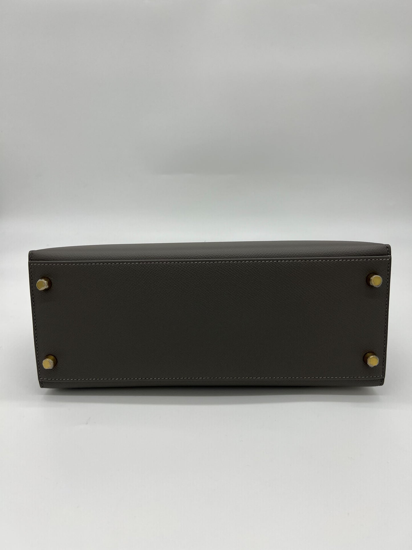 Hermes Kelly 28 Sellier Gris Meyer Epsom Leather