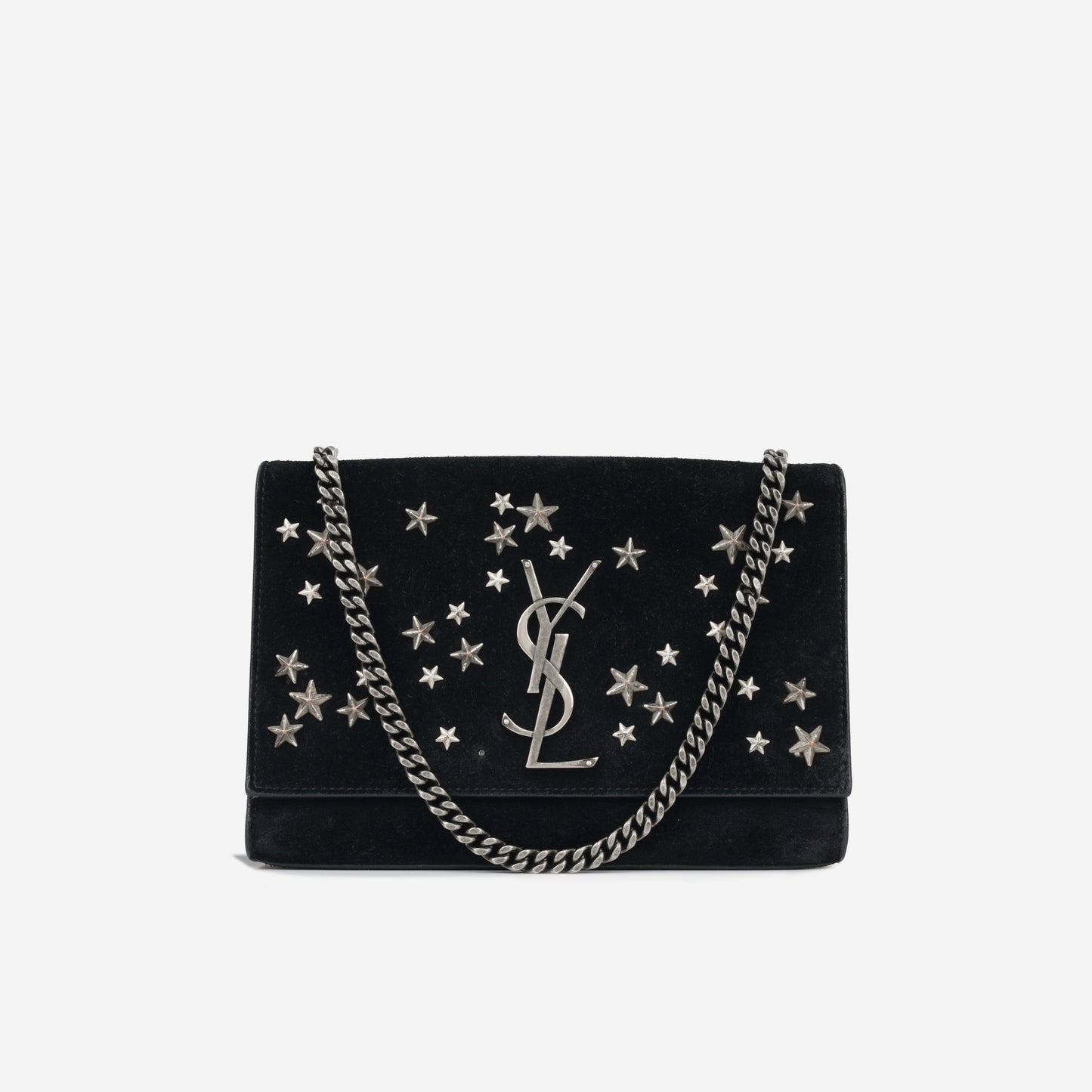 Saint Laurent Star Studded Kate - Black Suede