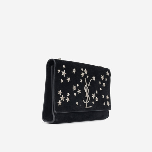 Saint Laurent Star Studded Kate - Black Suede
