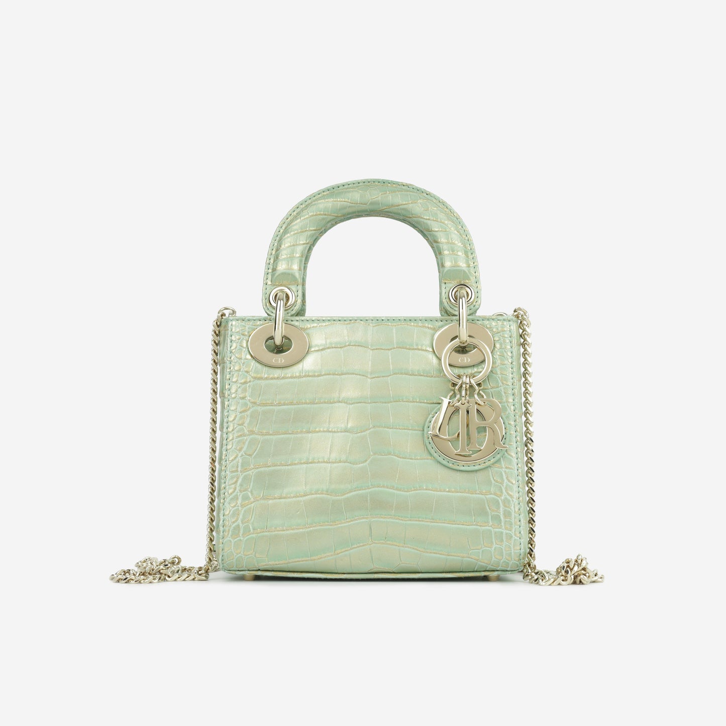 Christian Dior Mini Lady Dior - Green/Gold Crocodile