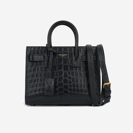 Saint Laurent Nano Sac de Jour - Black Croc