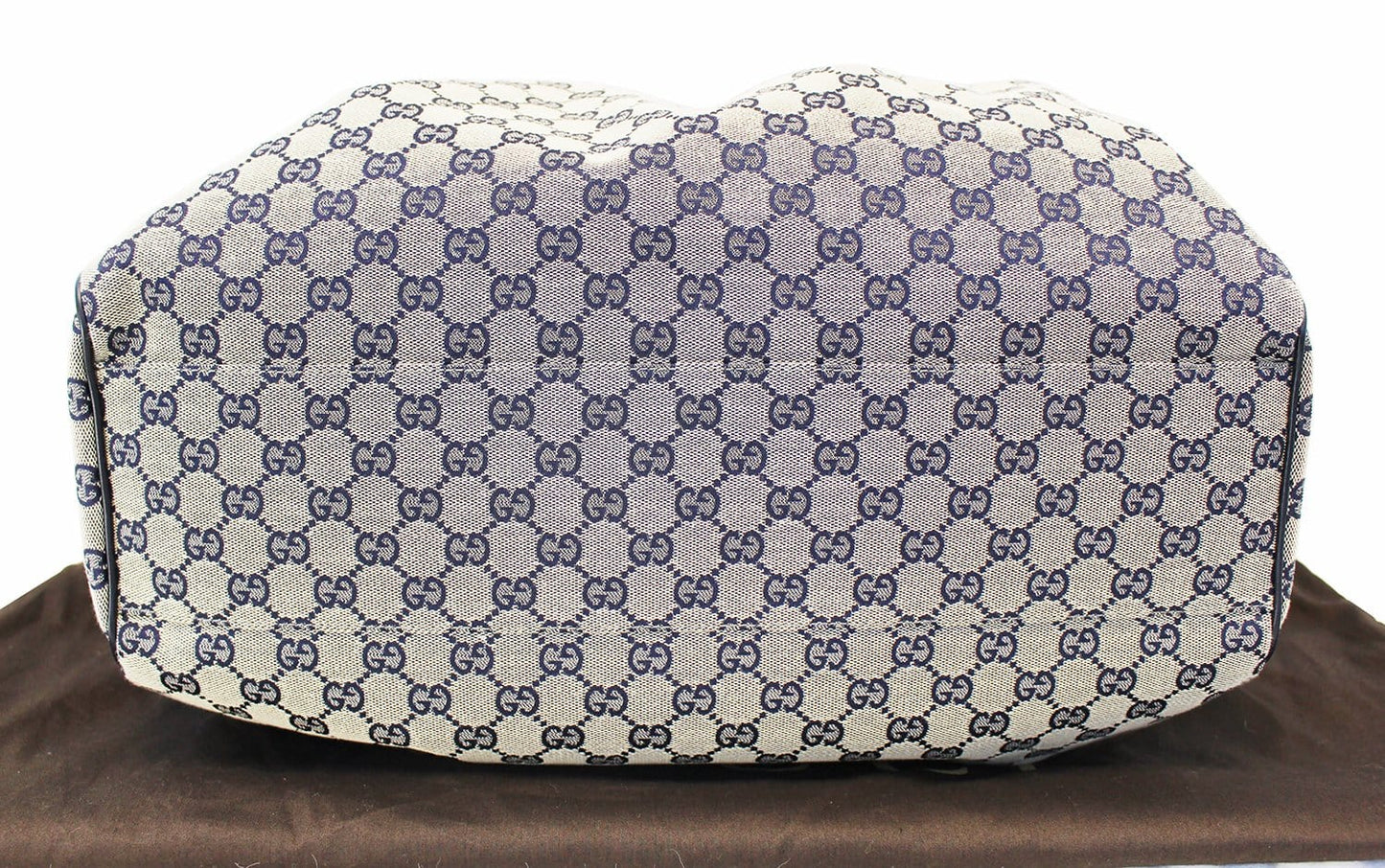 GUCCI Navy Blue/Grey GG Canvas Large Sukey Tote Bag