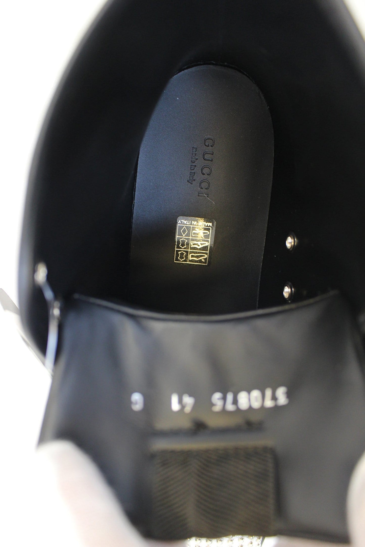 GUCCI Womens Metallic Leather High Top Studs Sneakers Size 41 G US 11.5 370875