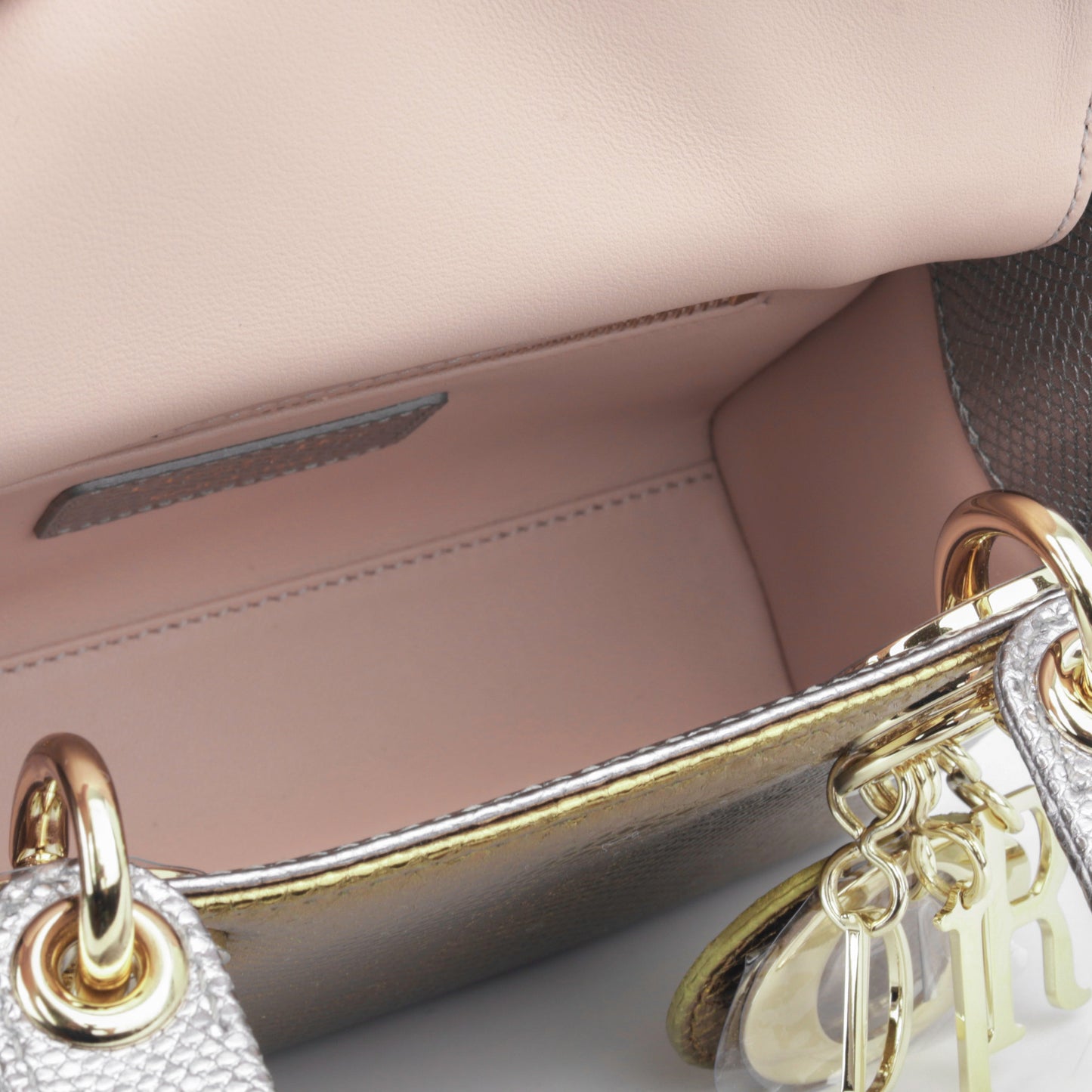 Christian Dior Mini Lady Dior - Silver/Gold