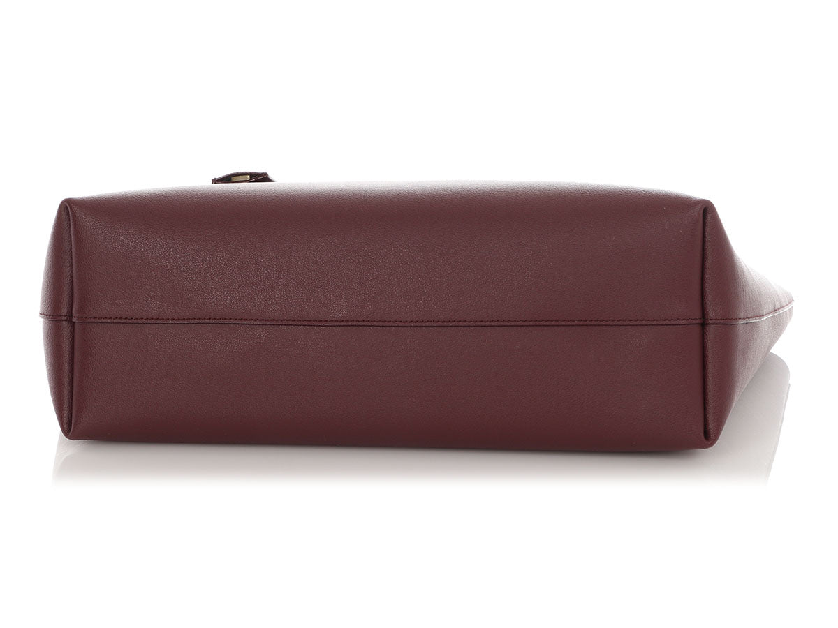 Saint Laurent Large Burgundy Shopping Tote