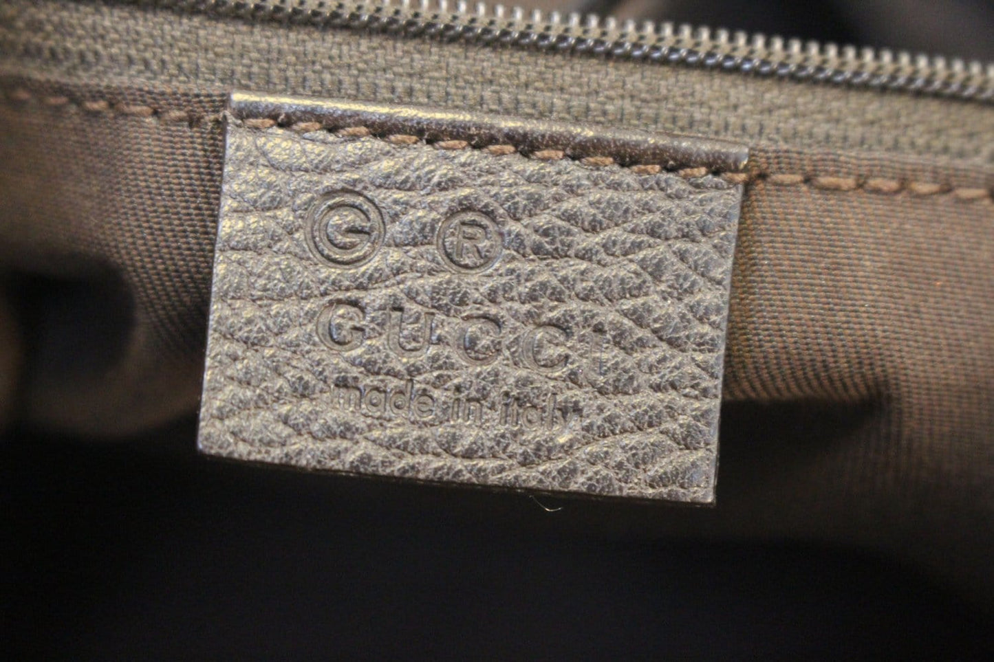 GUCCI Denim Monogram Hobo Dark Brown Satchel Bag