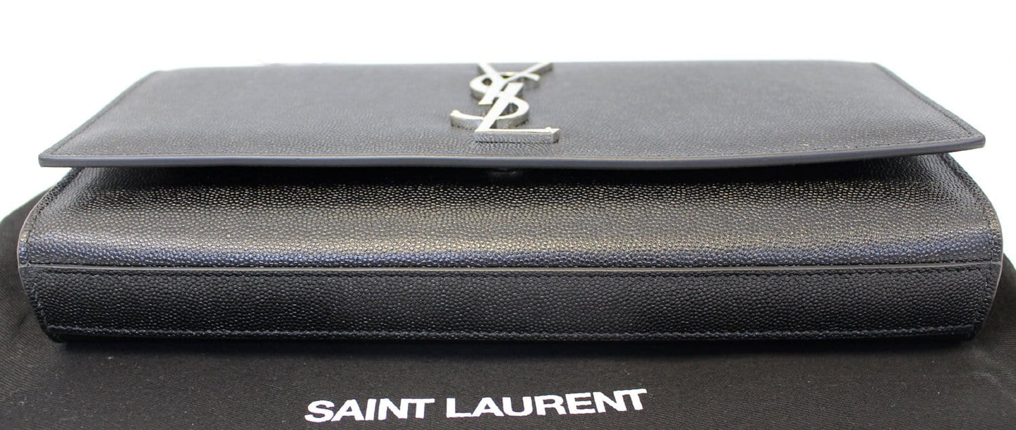 YVES SAINT LAURENT Kate Black Leather Clutch