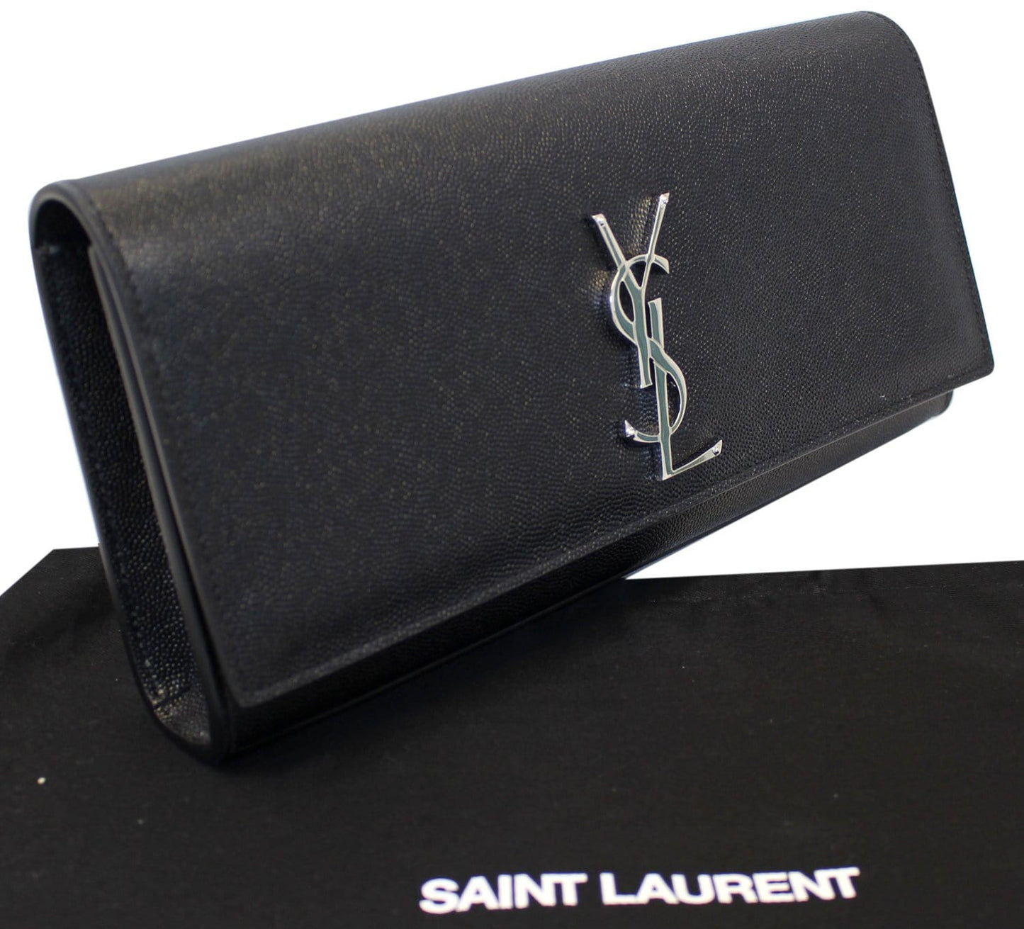 YVES SAINT LAURENT Kate Black Leather Clutch