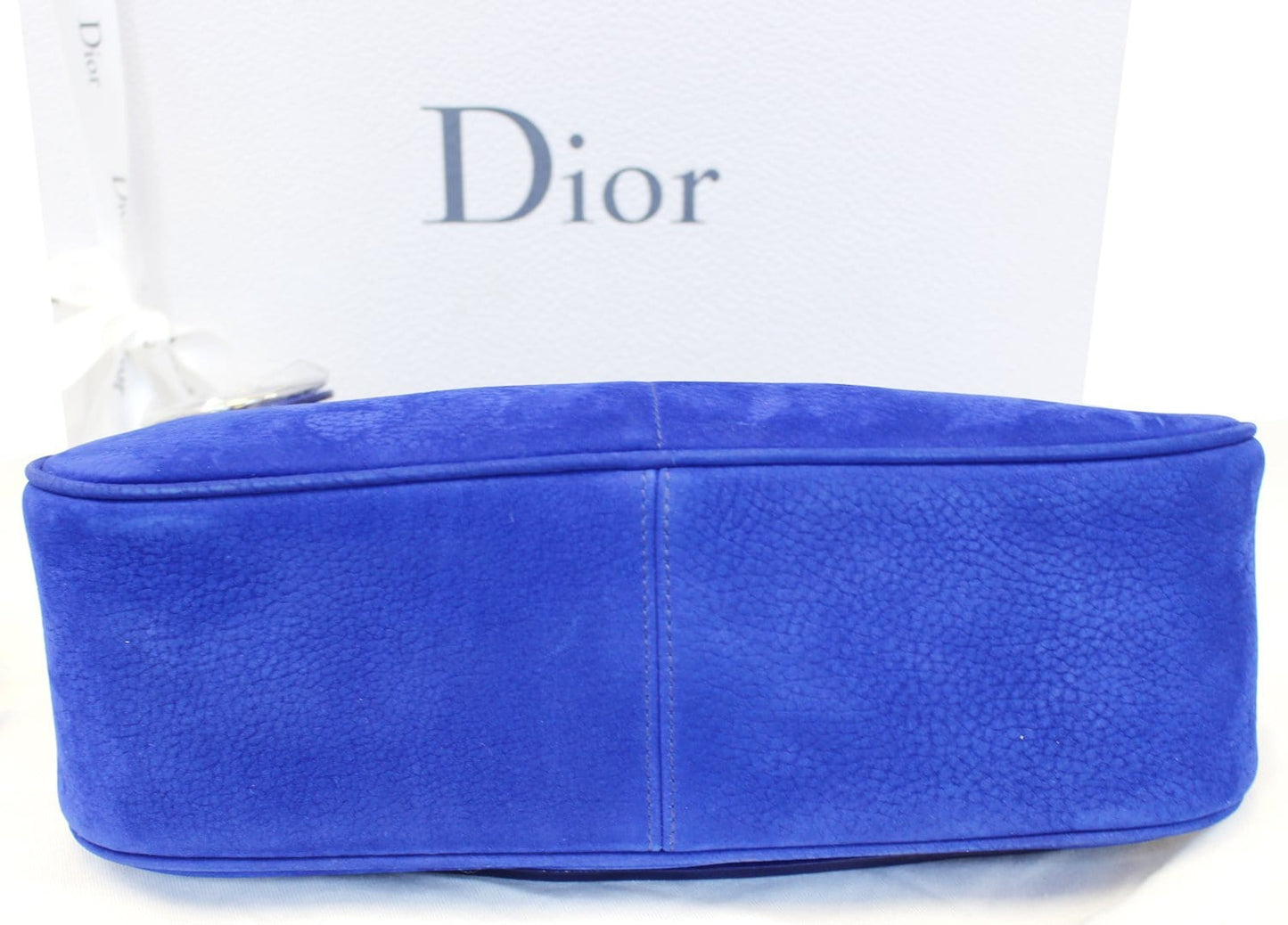 Christian Dior Dune Suede Leather Blue Shoulder Handbag