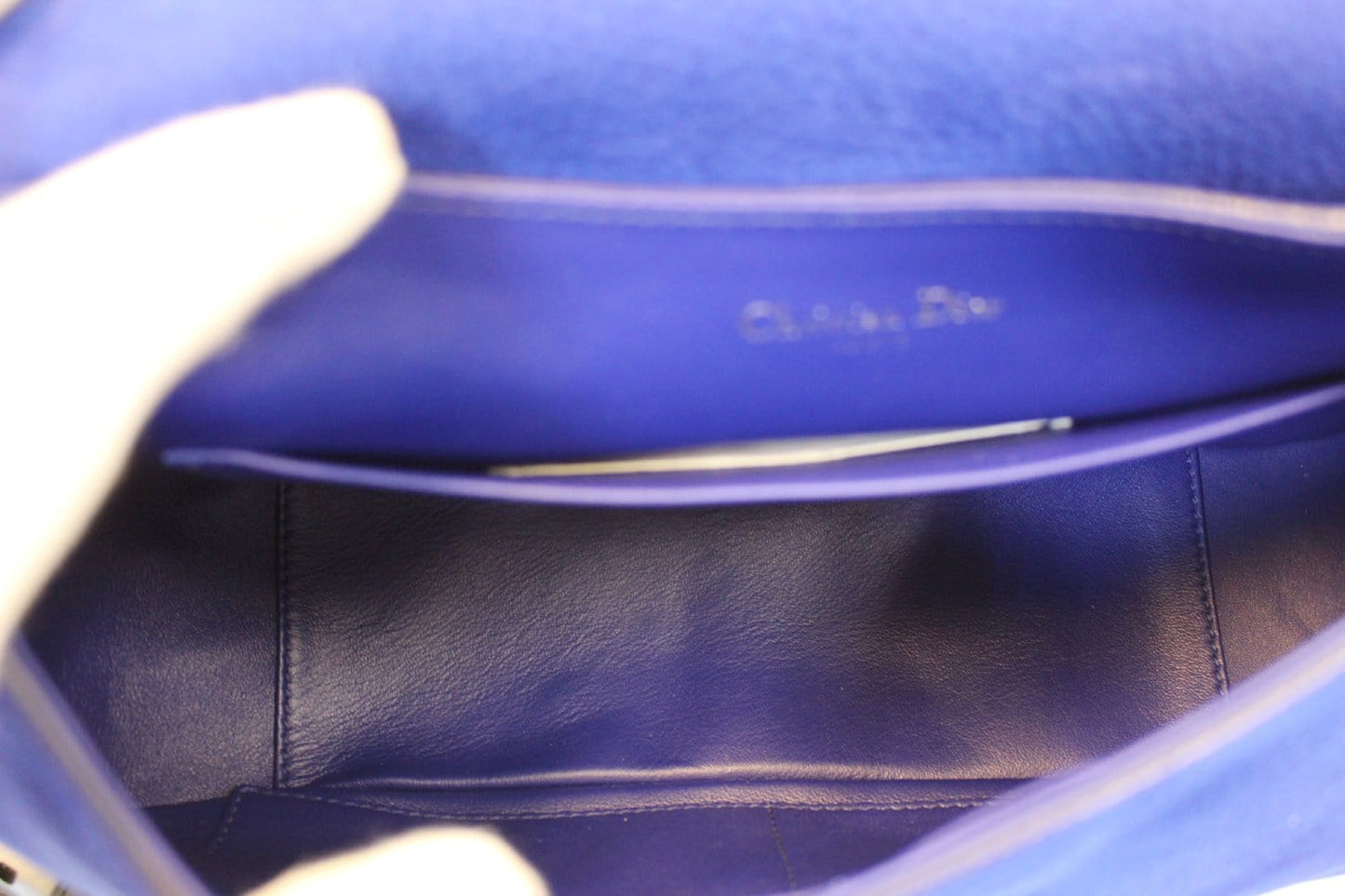 Christian Dior Dune Suede Leather Blue Shoulder Handbag
