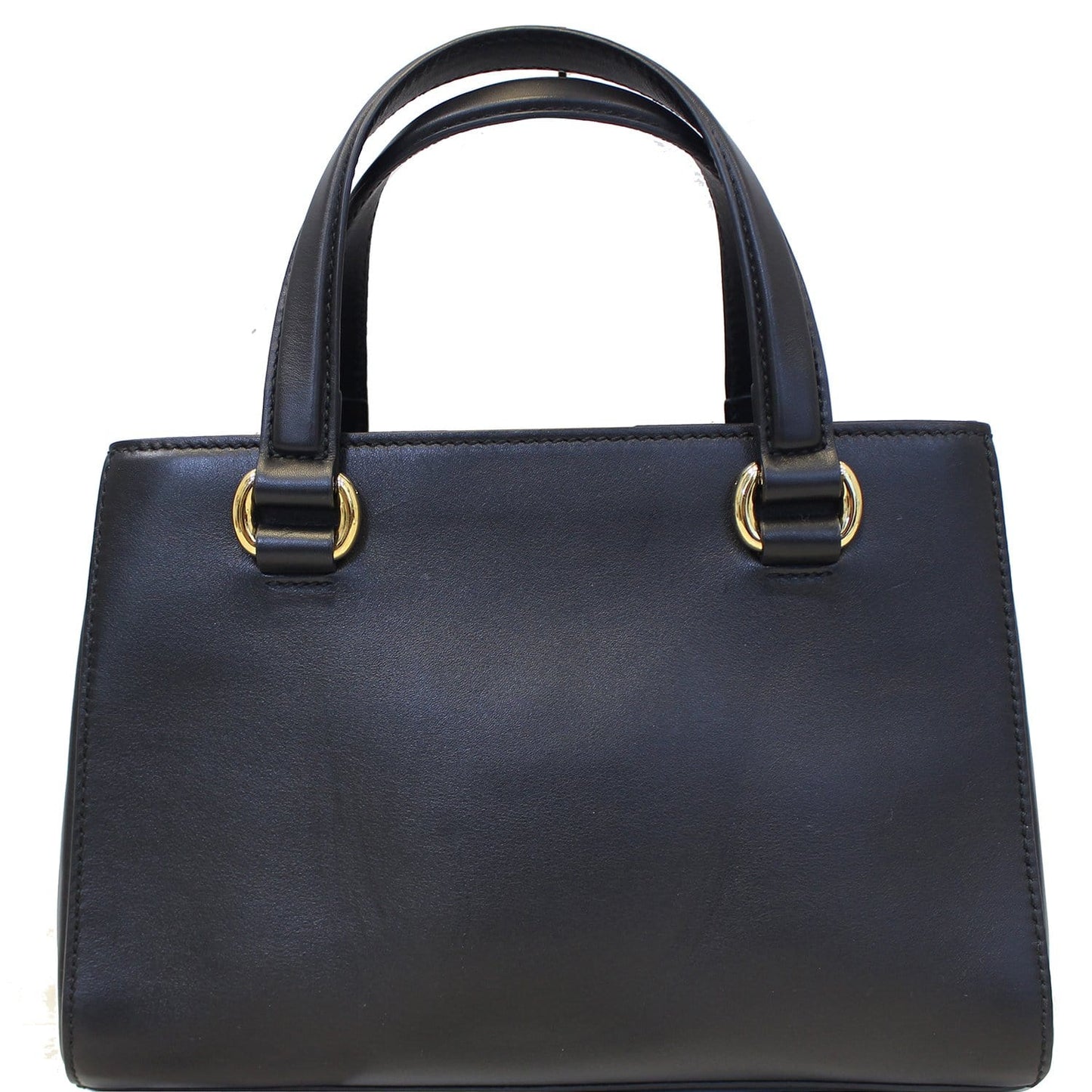 GUCCI Sylvie Small Leather Black Classic Top Handle Satchel Bag 460381