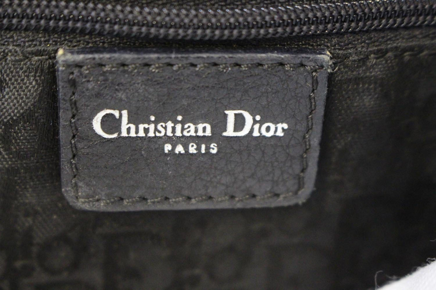 CHRISTIAN DIOR Black Leather Cannage Medium Tote Bag