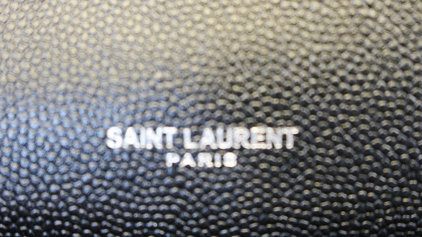 YVES SAINT LAURENT Kate Black Leather Chian Clutch Crossbody Bag