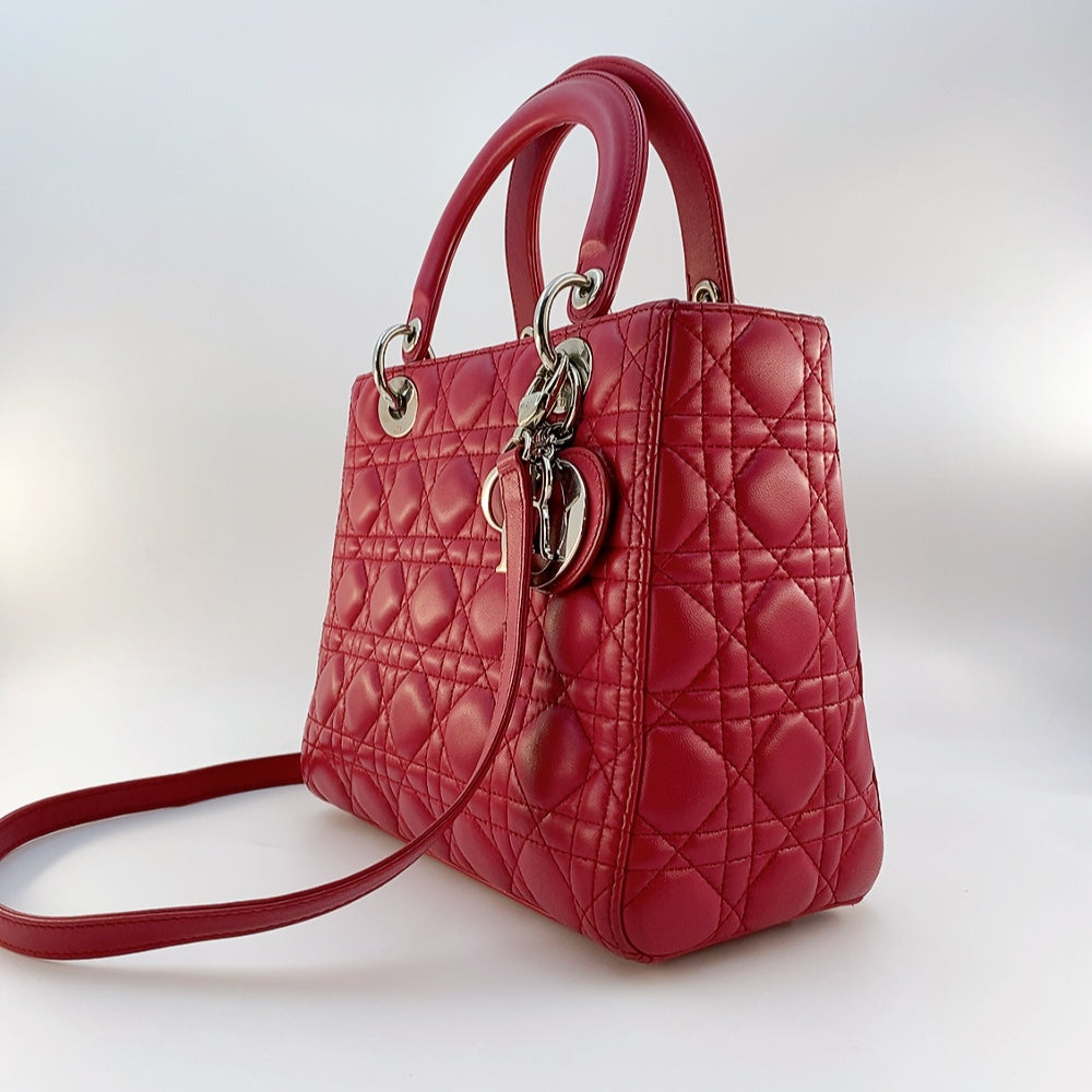 DIOR LADY MEDIUM IN RED