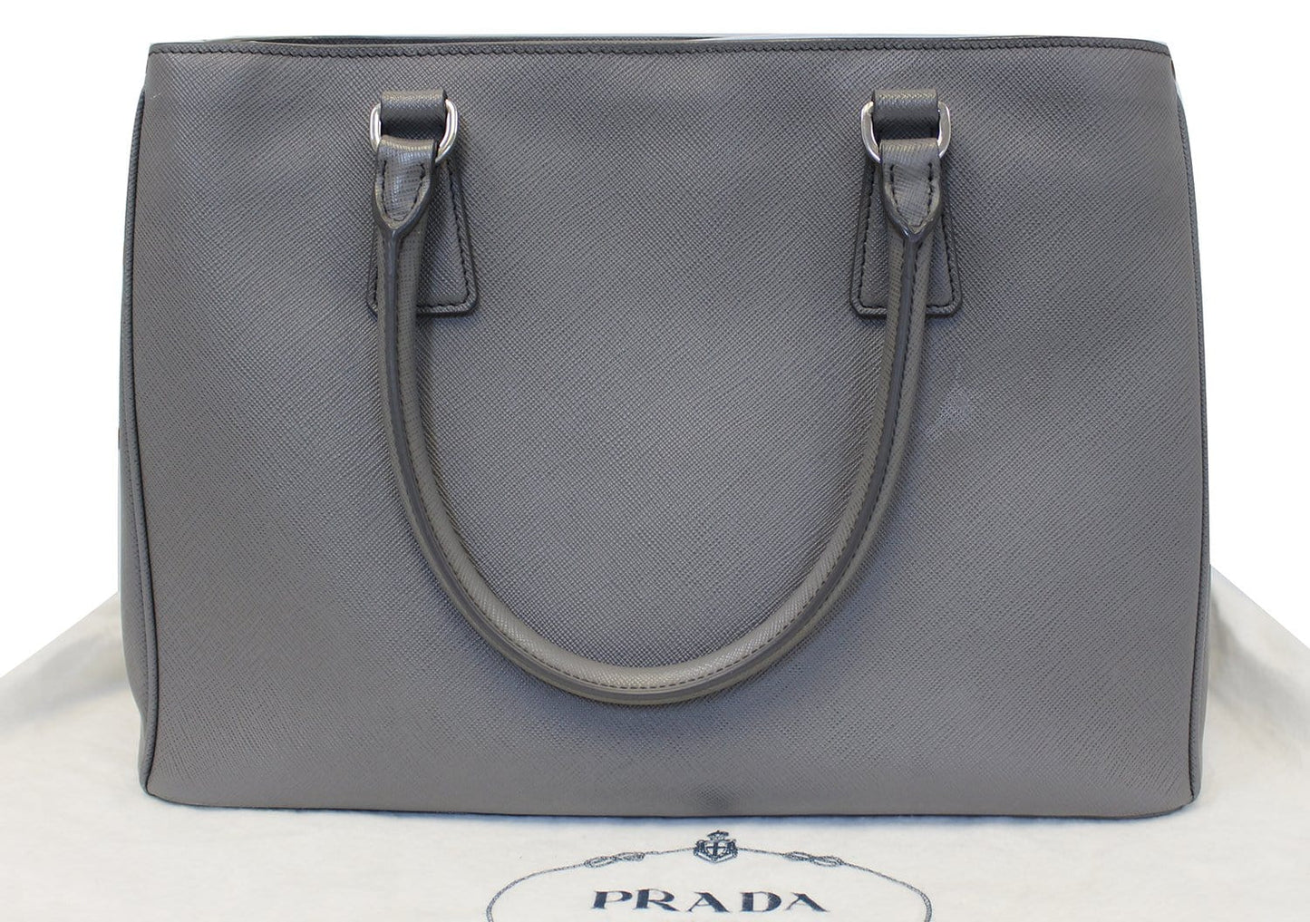 Prada Saffiano Executive Dark Grey Tote Shoulder Bag