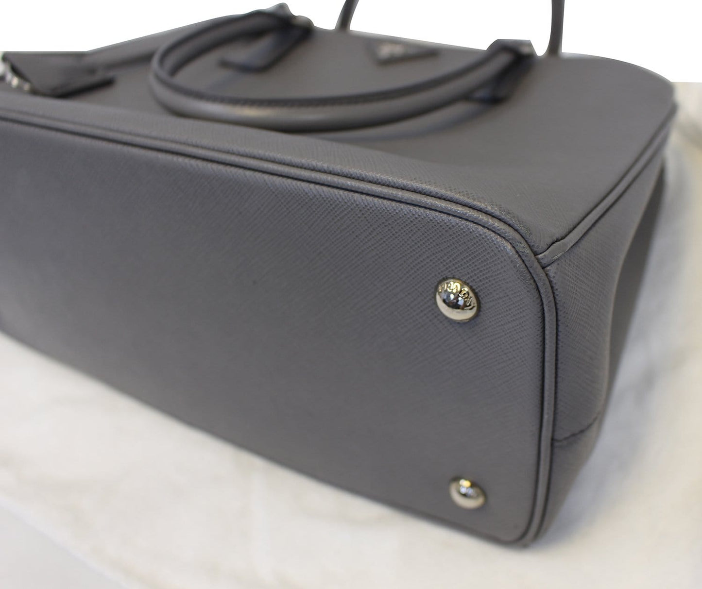 Prada Saffiano Executive Dark Grey Tote Shoulder Bag