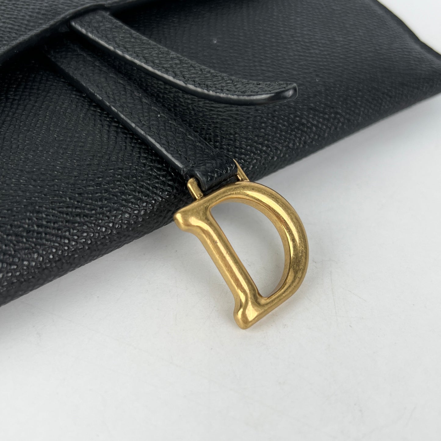 Christian Dior Long Saddle Wallet On Chain WOC Black