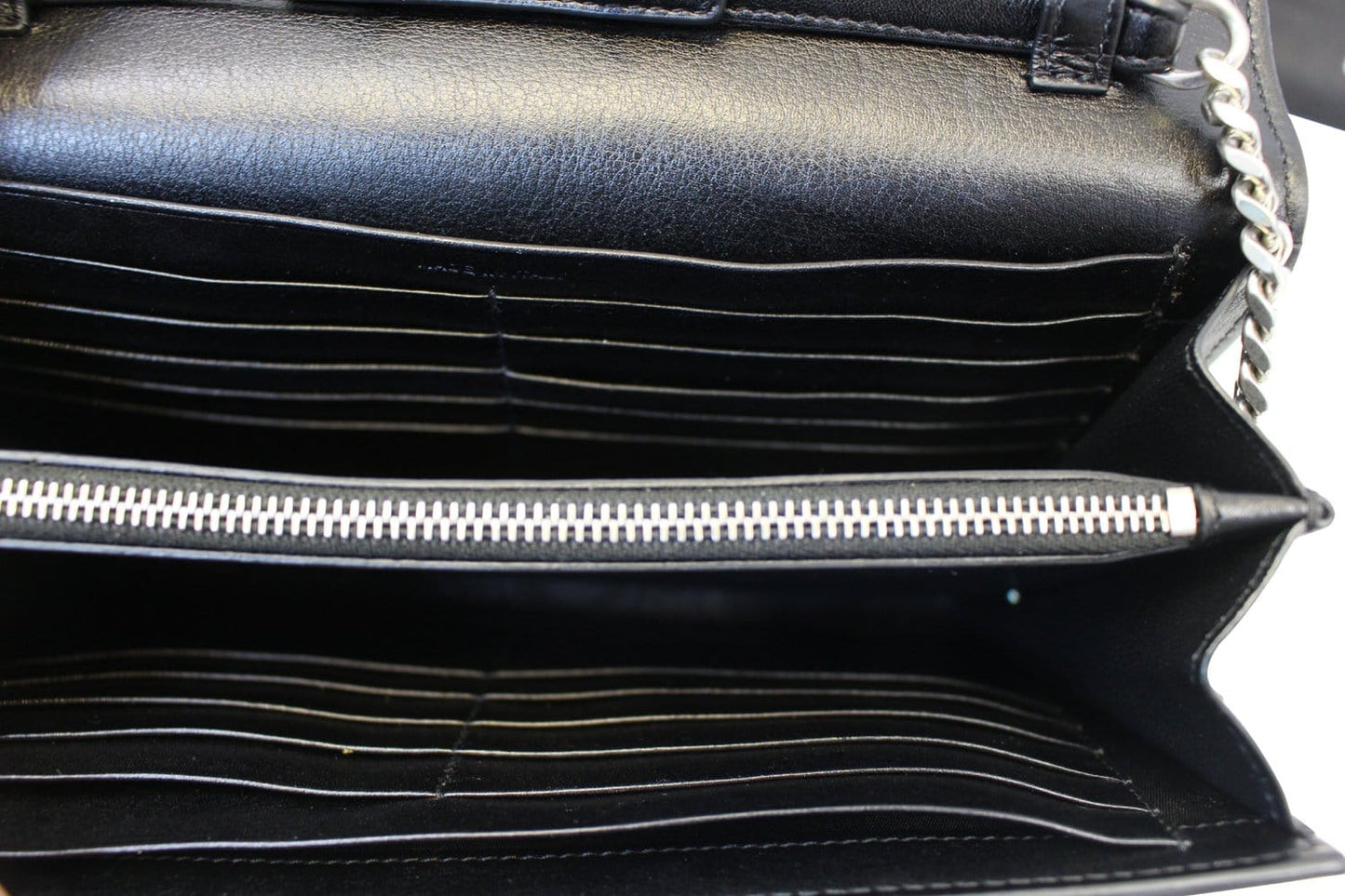 YVES SAINT LAURENT Kate Studded Black Leather Chain Clutch Crossbody Bag