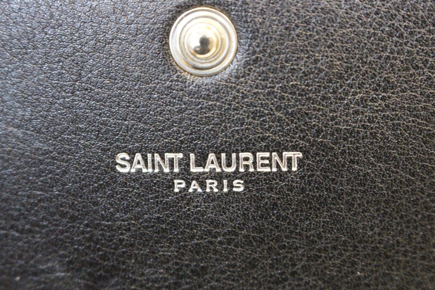 YVES SAINT LAURENT Kate Studded Black Leather Chain Clutch Crossbody Bag