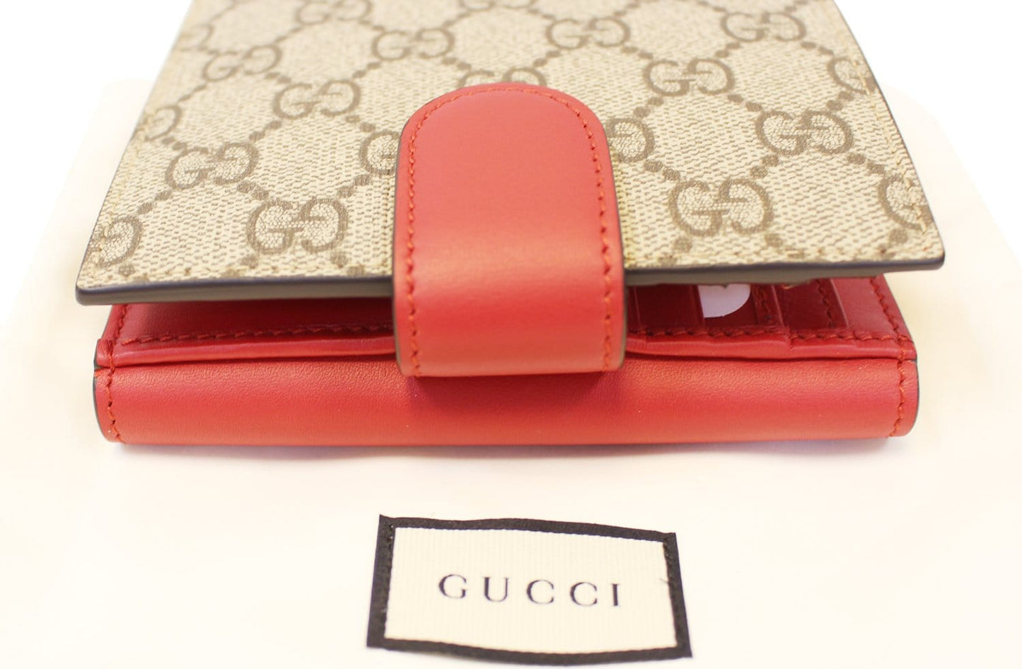 GUCCI GG Supreme French Flap Wallet Pearl Studded 431480