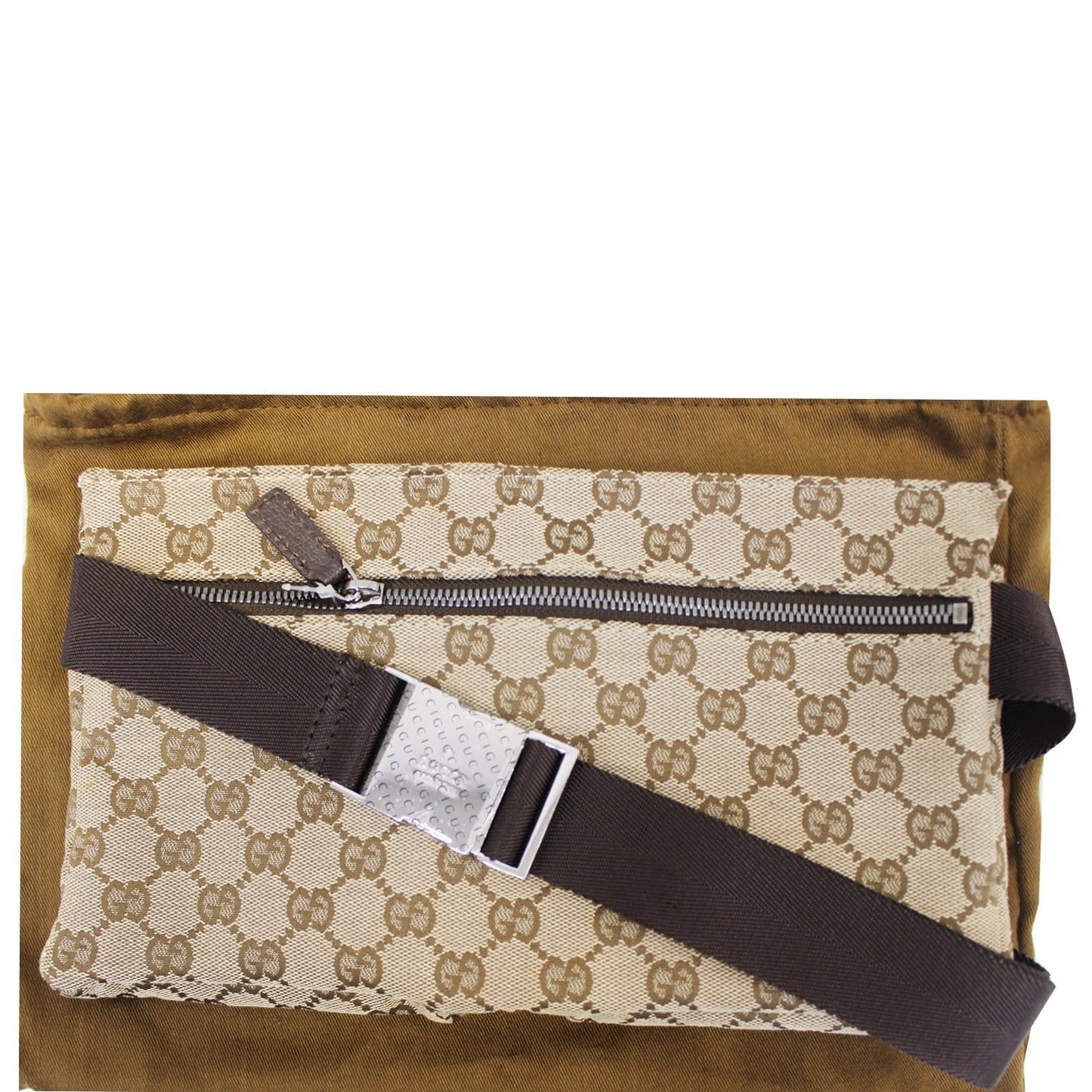 GUCCI Monogram Waist Bum Bag 28566 Brown