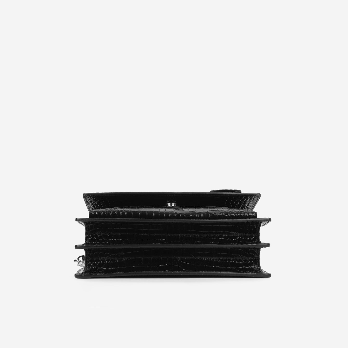 Saint Laurent Medium Sunset - Black Croc Embossed
