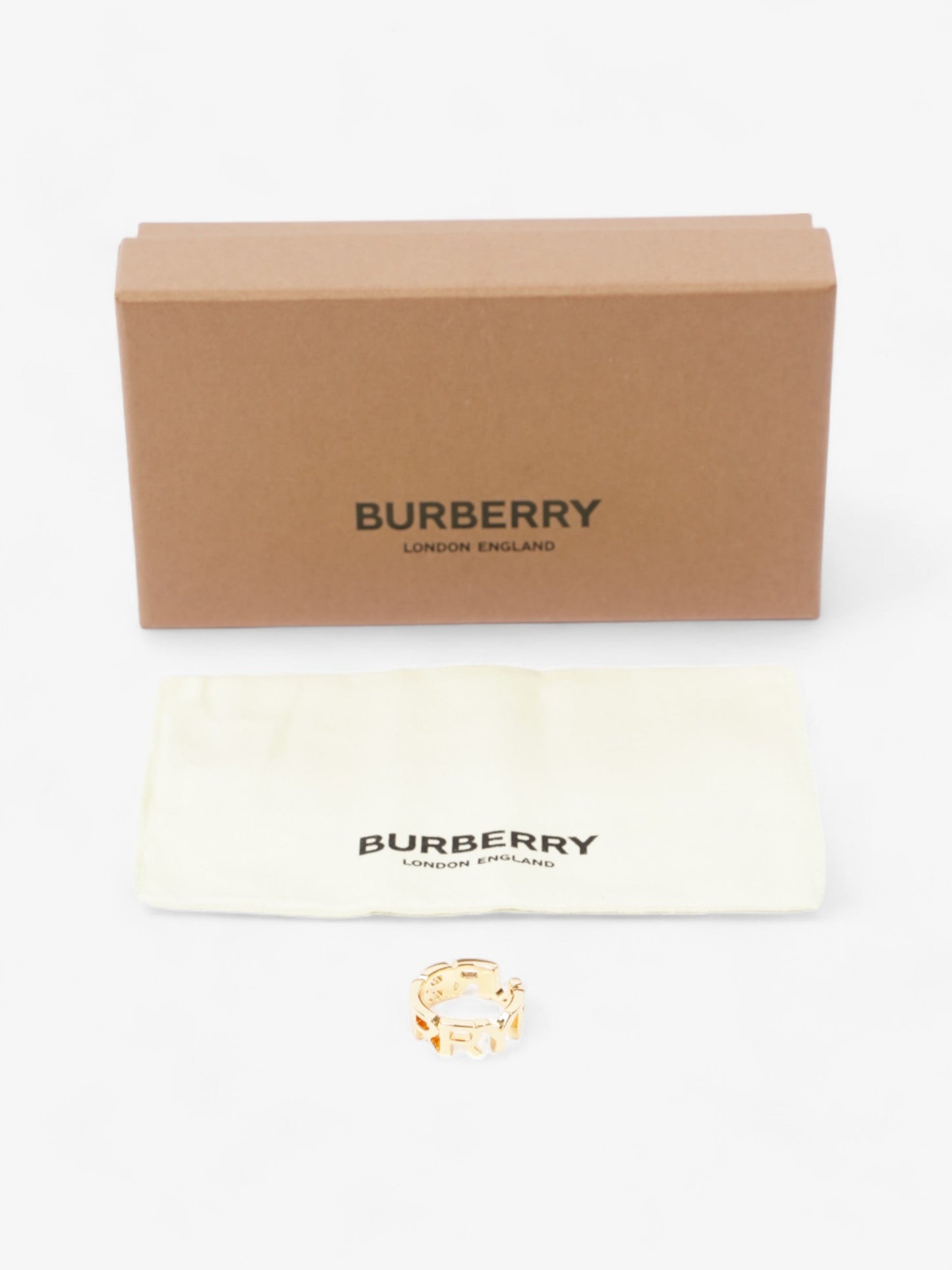 Burberry Logo Ring Gold Gold Plated 54