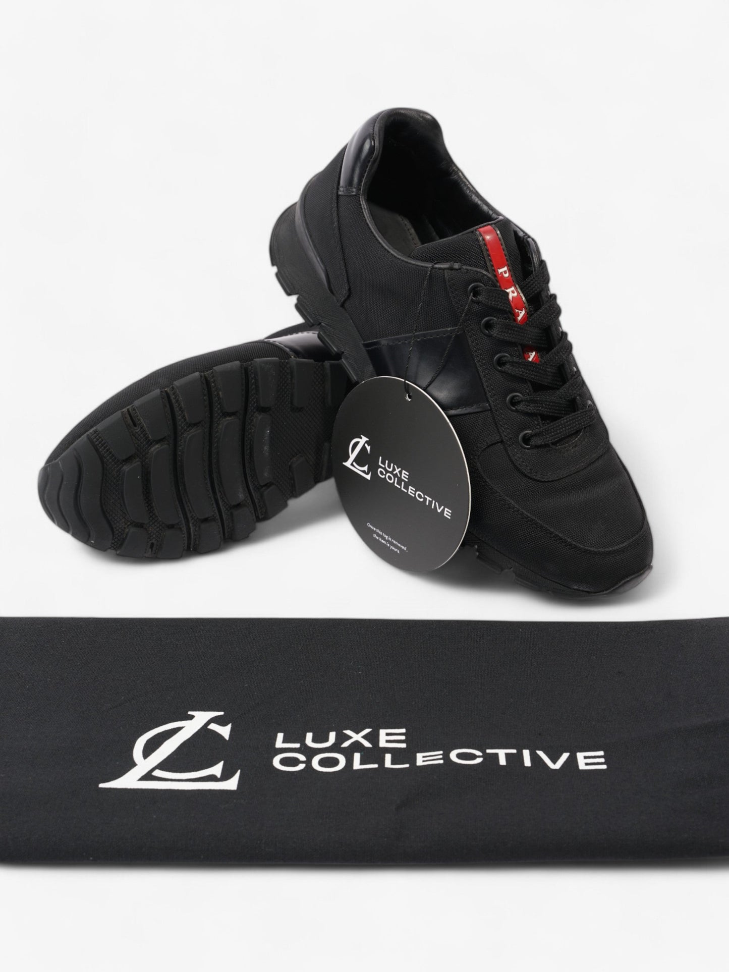 Prada Low Top Sneaker Black Canvas EU 38 UK 5