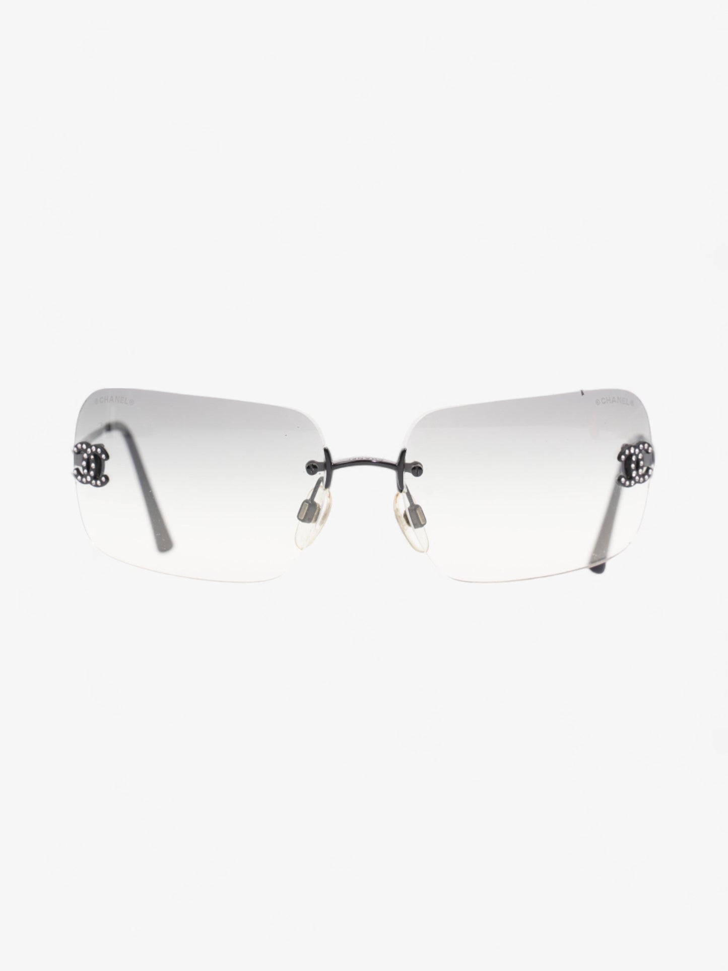 Chanel Rectangle-Frame CC Sunglasses Grey Acetate 120mm