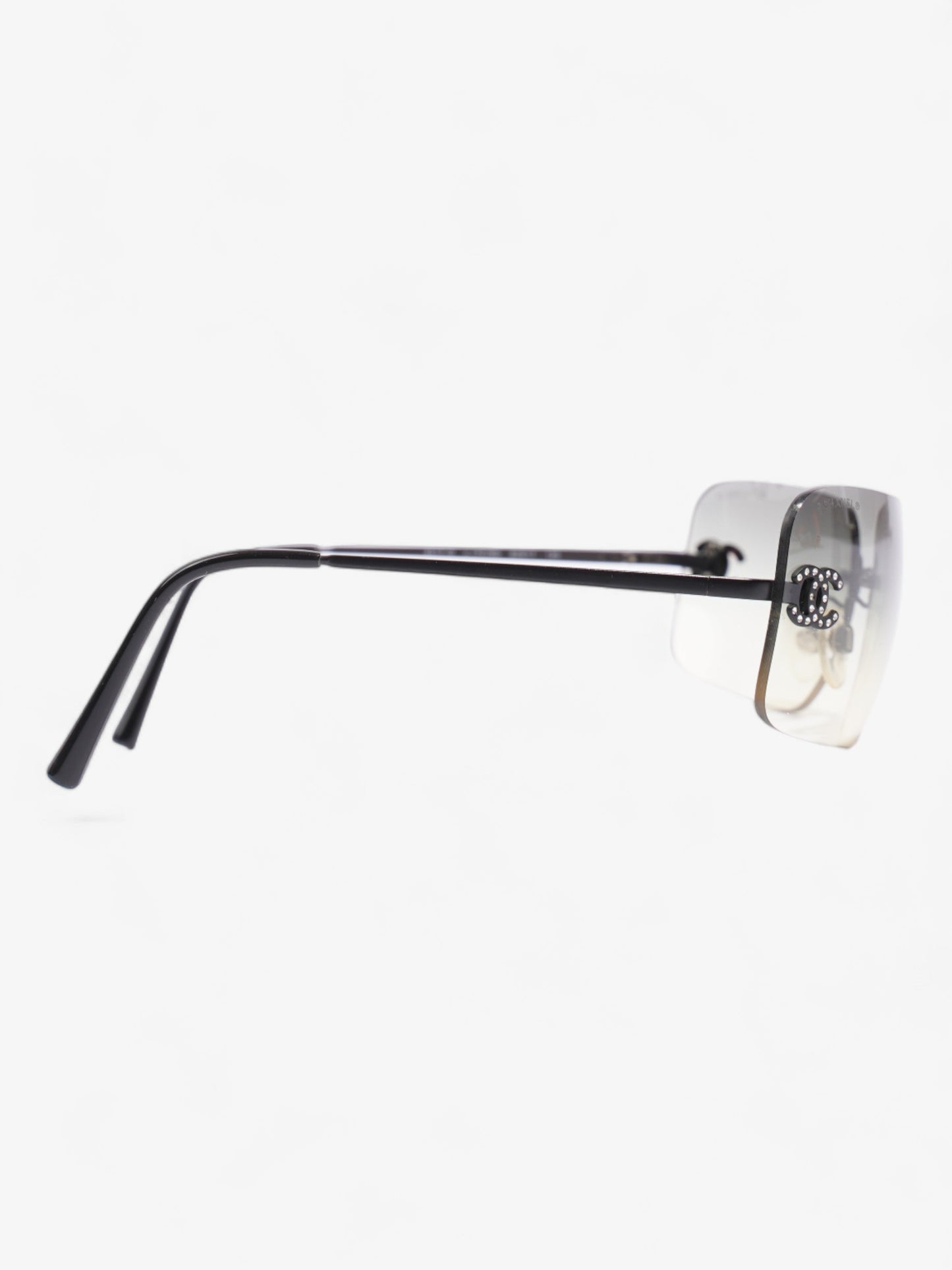 Chanel Rectangle-Frame CC Sunglasses Grey Acetate 120mm