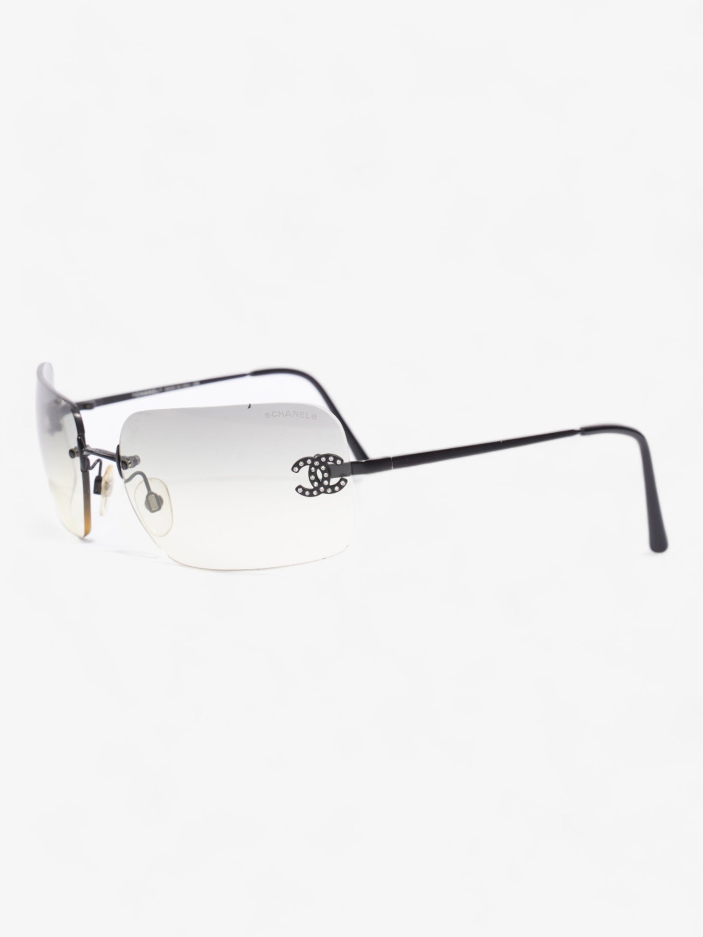 Chanel Rectangle-Frame CC Sunglasses Grey Acetate 120mm