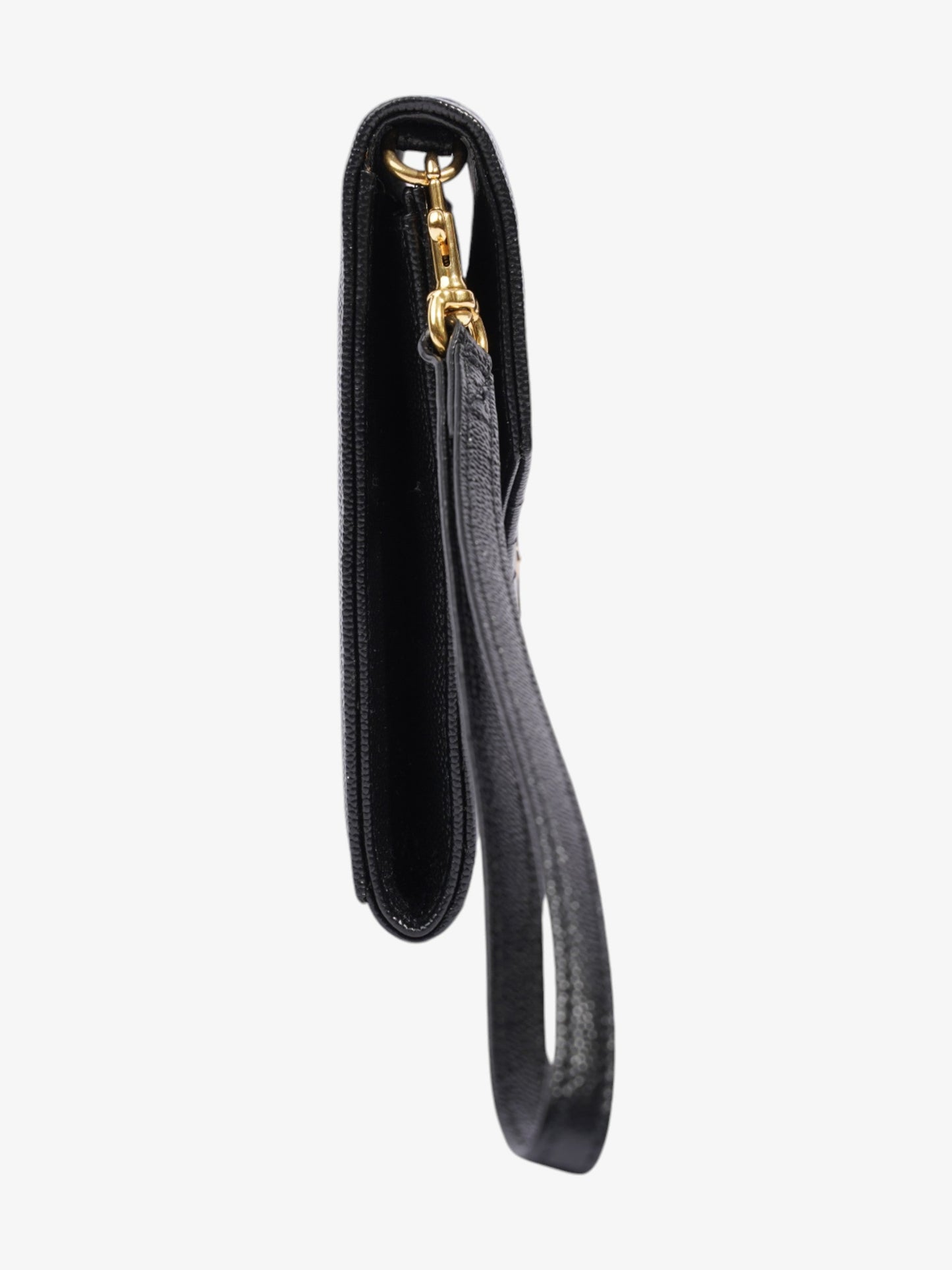Saint Laurent Monogram Envelope Clutch Black Grained Leather