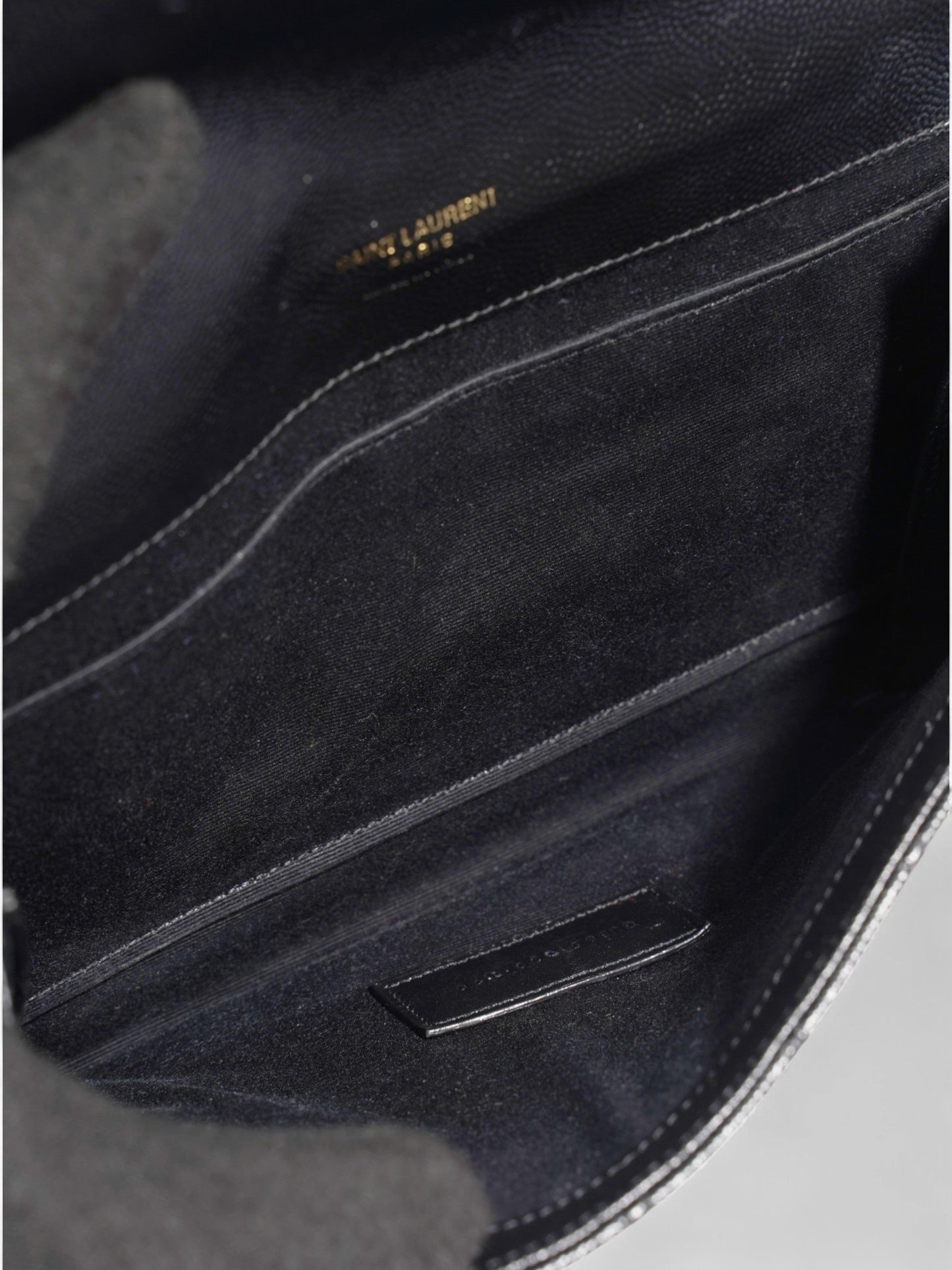 Saint Laurent Monogram Envelope Clutch Black Grained Leather