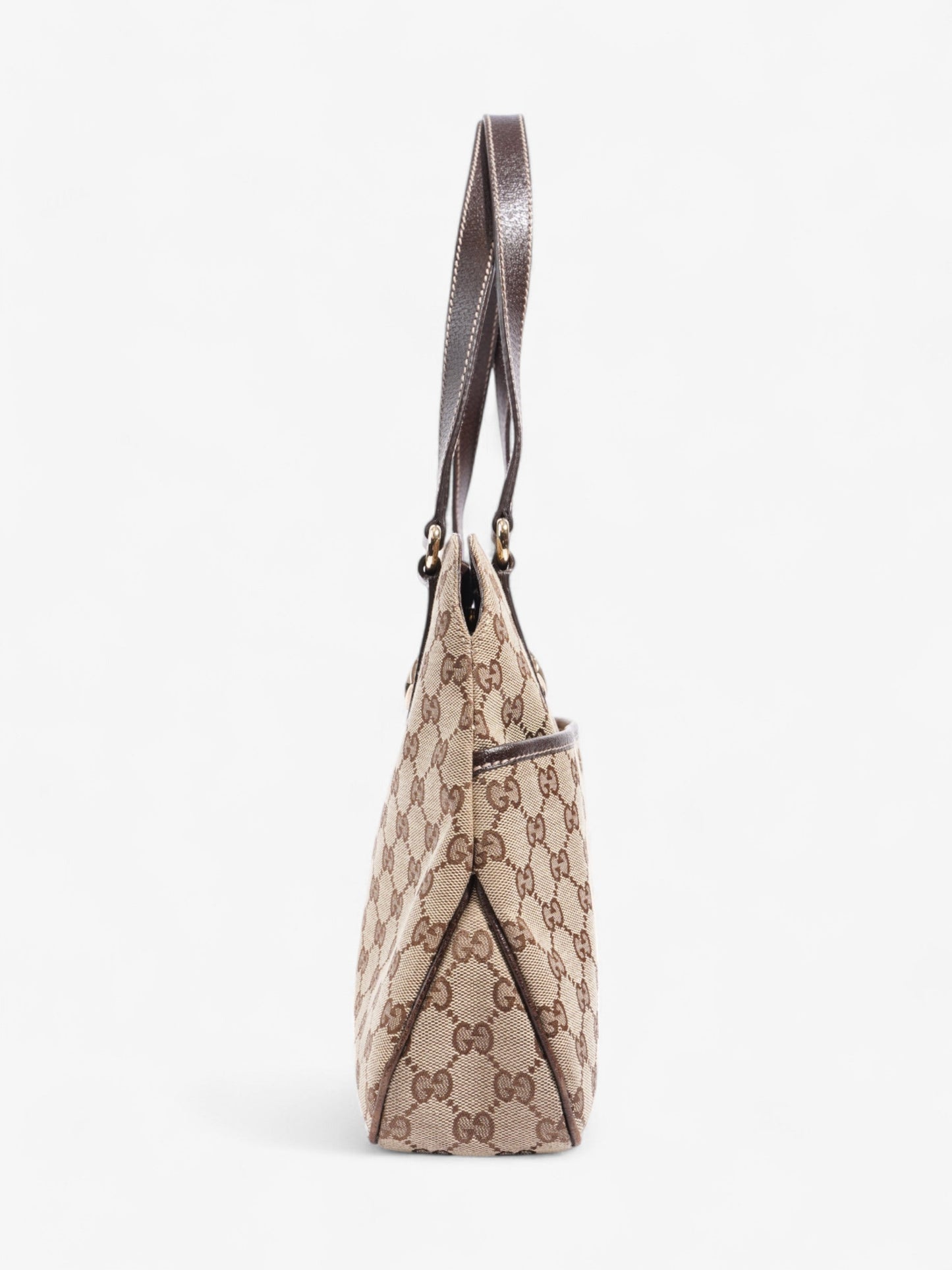 Gucci Charmy Front Pocket Shoulder Bag GG Supreme / Beige / Brown Canvas