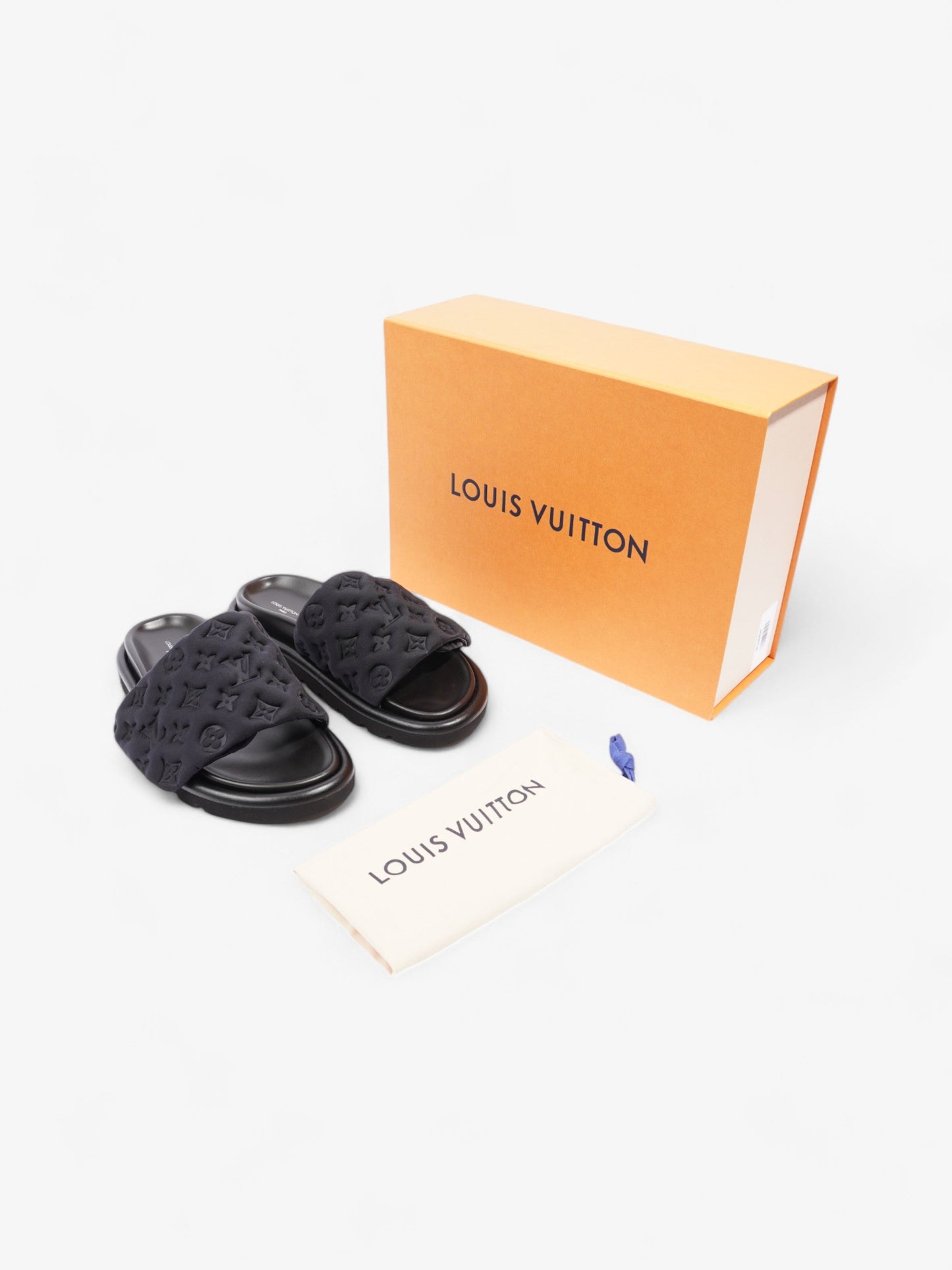 Louis Vuitton Pool Pillow Flat Comfort Mule Black Monogram Nylon EU 39 UK 6