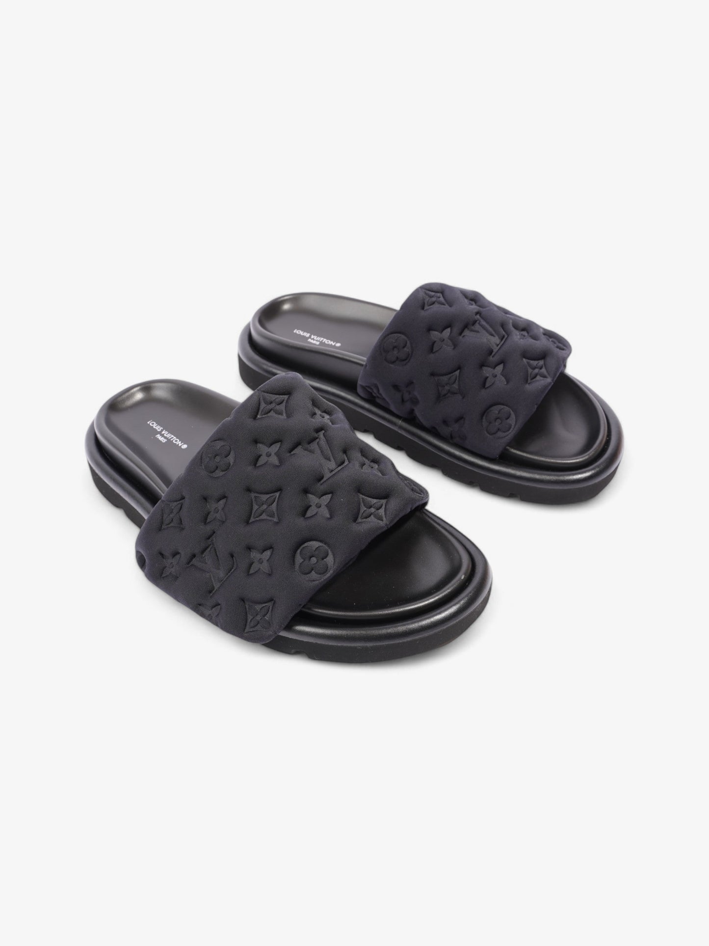 Louis Vuitton Pool Pillow Flat Comfort Mule Black Monogram Nylon EU 39 UK 6
