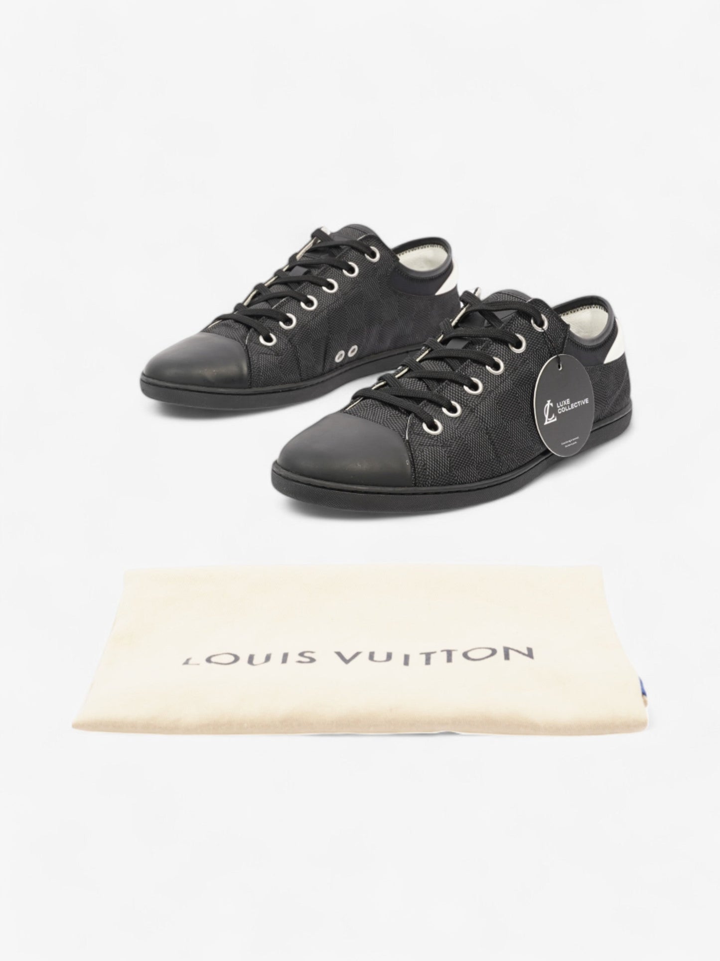 Louis Vuitton Match Up Damier Sneakers Black / White Canvas EU 42 UK 8