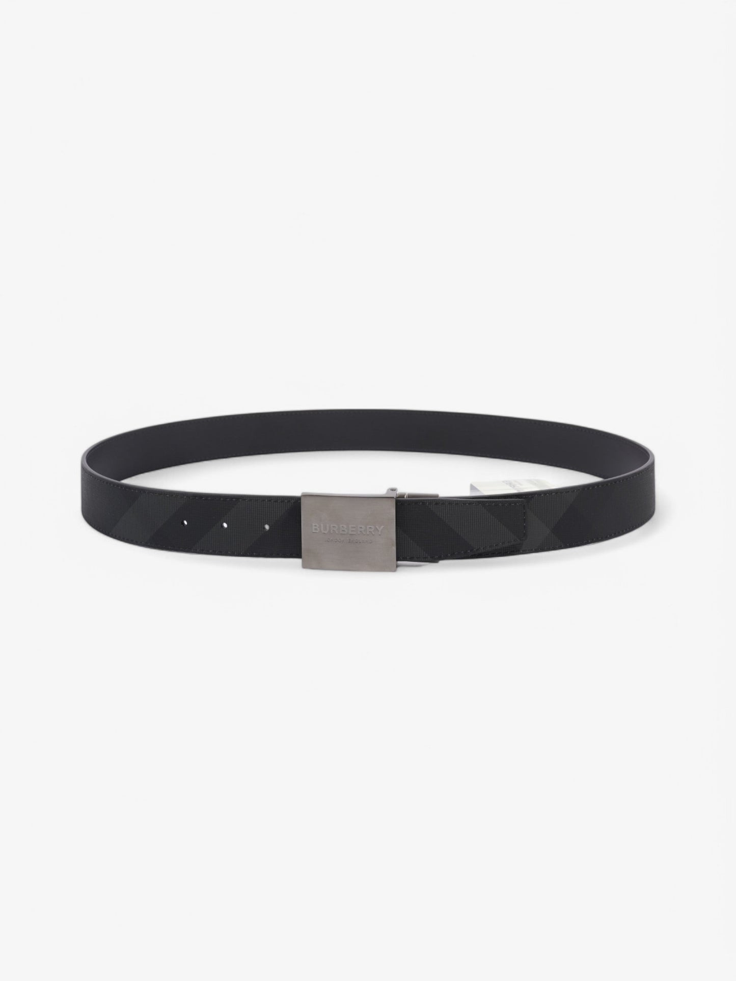 Burberry Reversible Belt Charcoal / Graphite Coated Canvas 100cm 40"