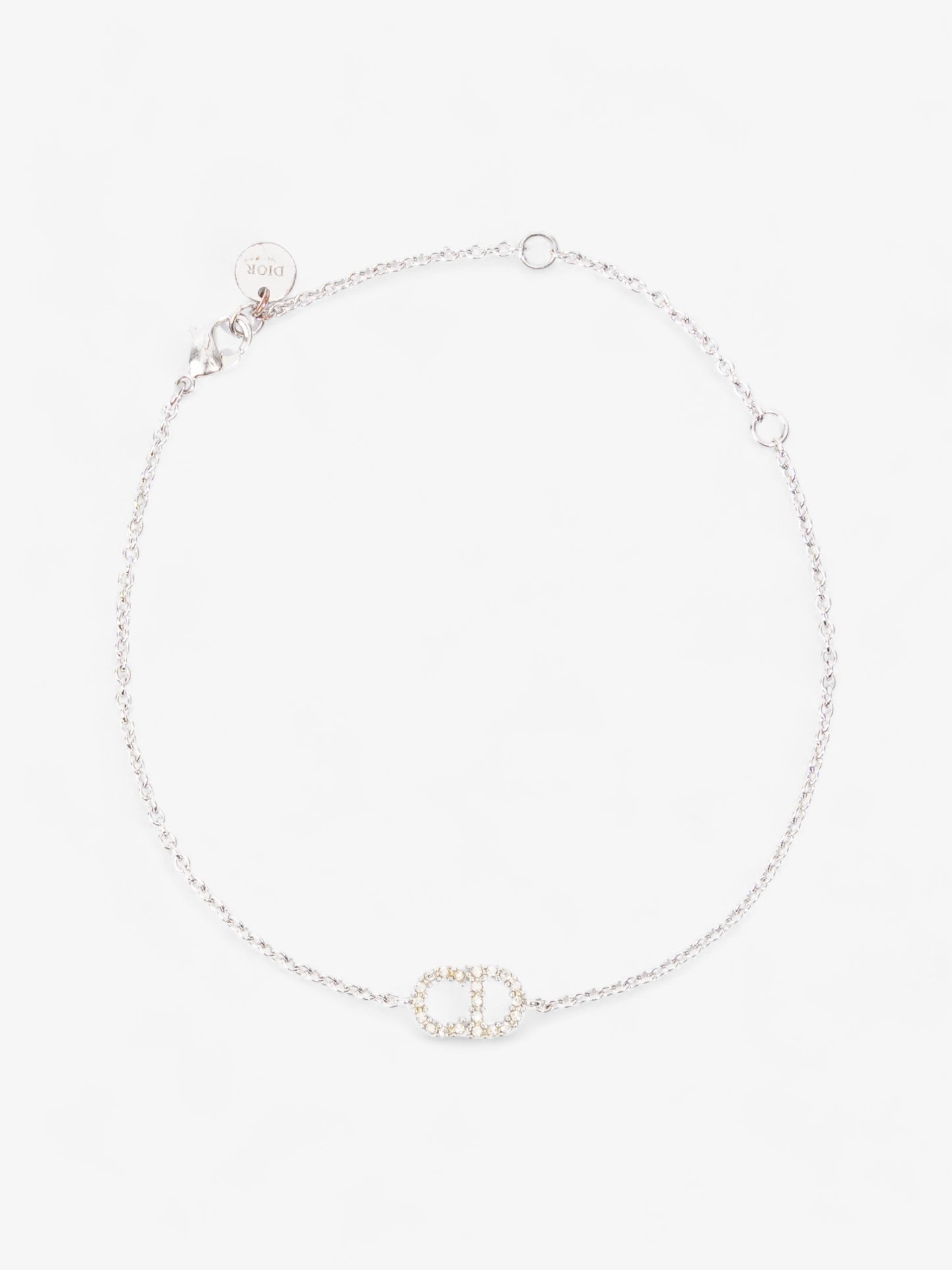 Christian Dior Petit CD Bracelet with White Crystals Silver Base Metal