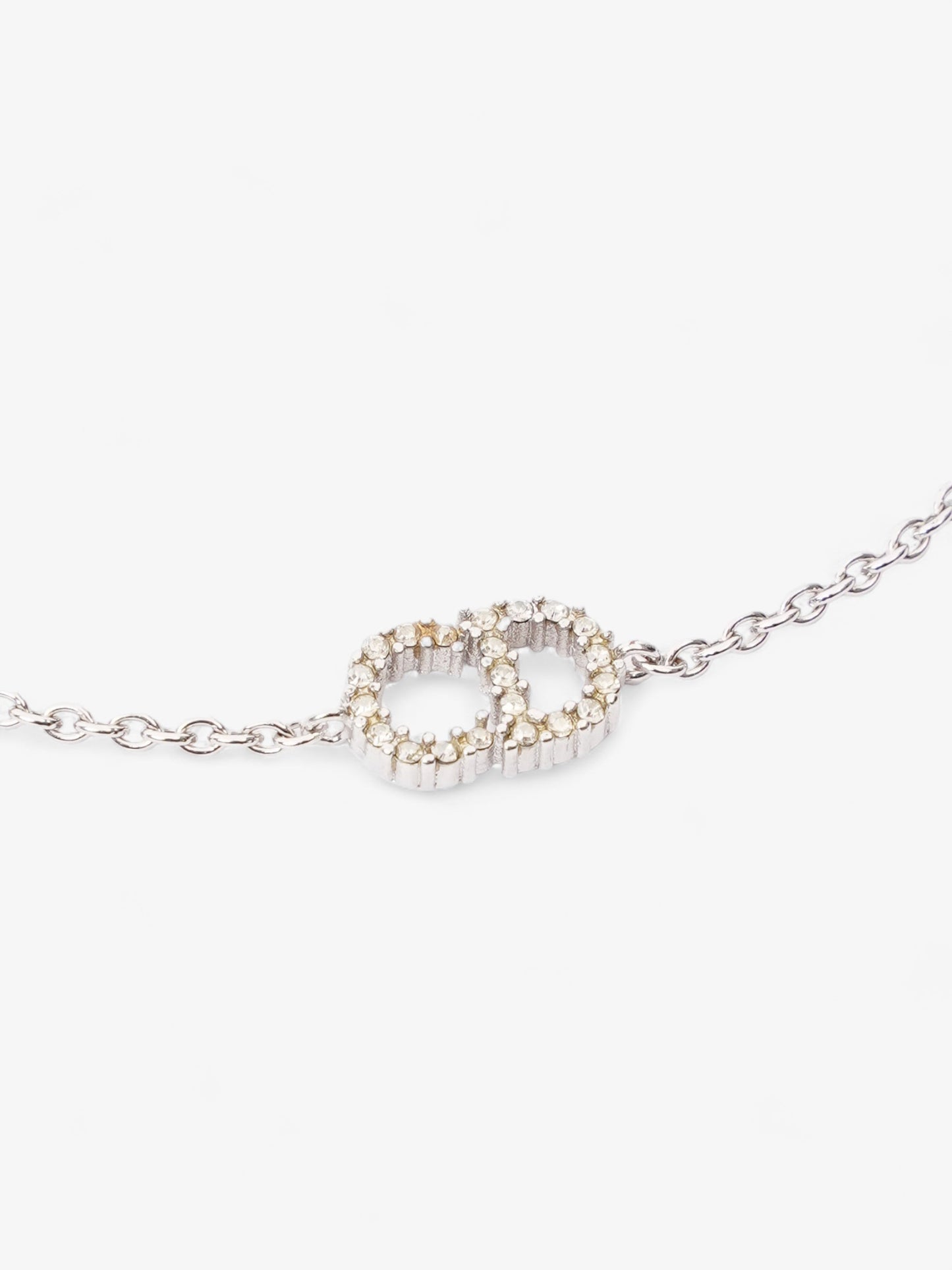 Christian Dior Petit CD Bracelet with White Crystals Silver Base Metal